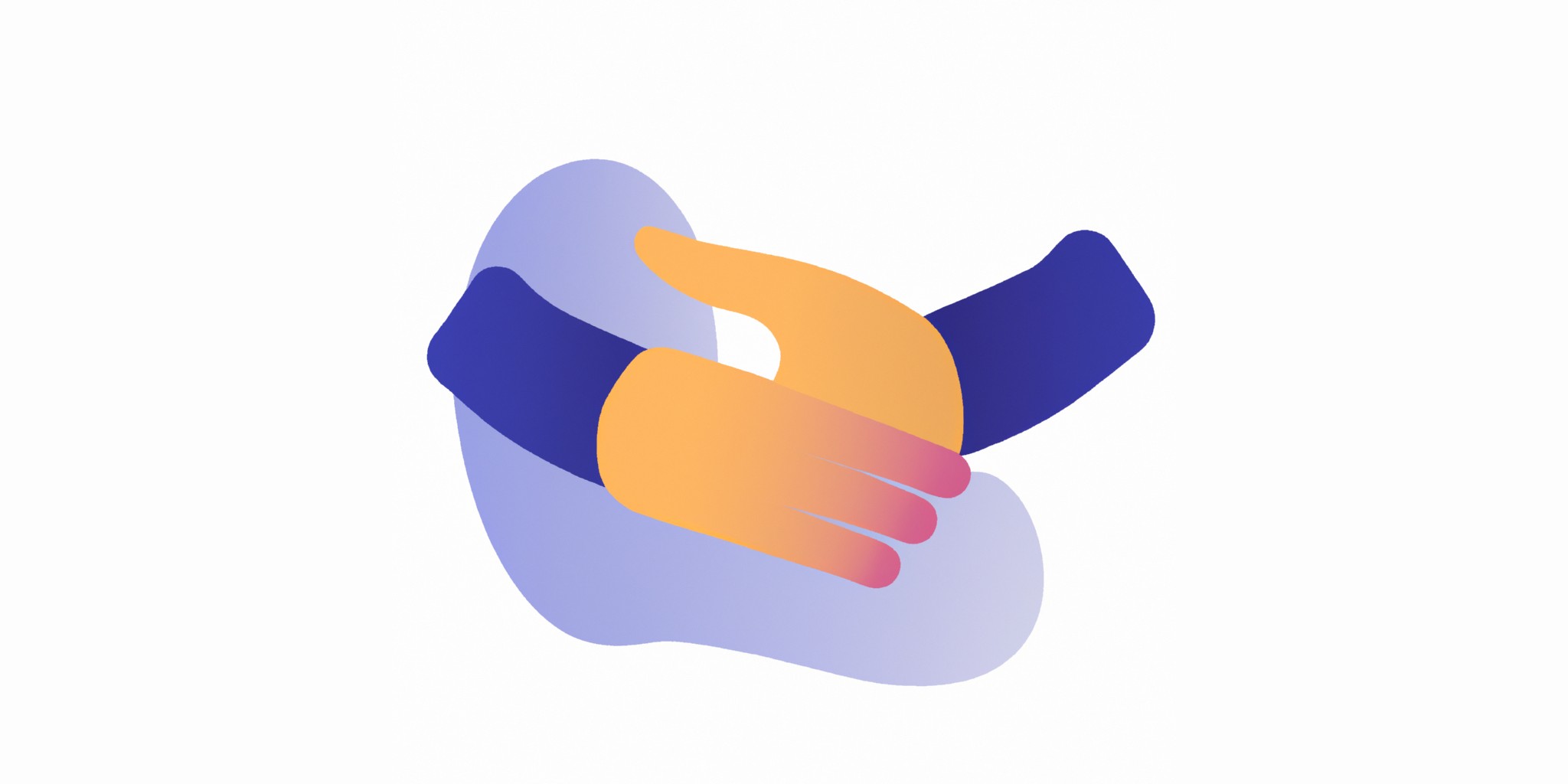 a handshake in flat illustration style with gradients and white background