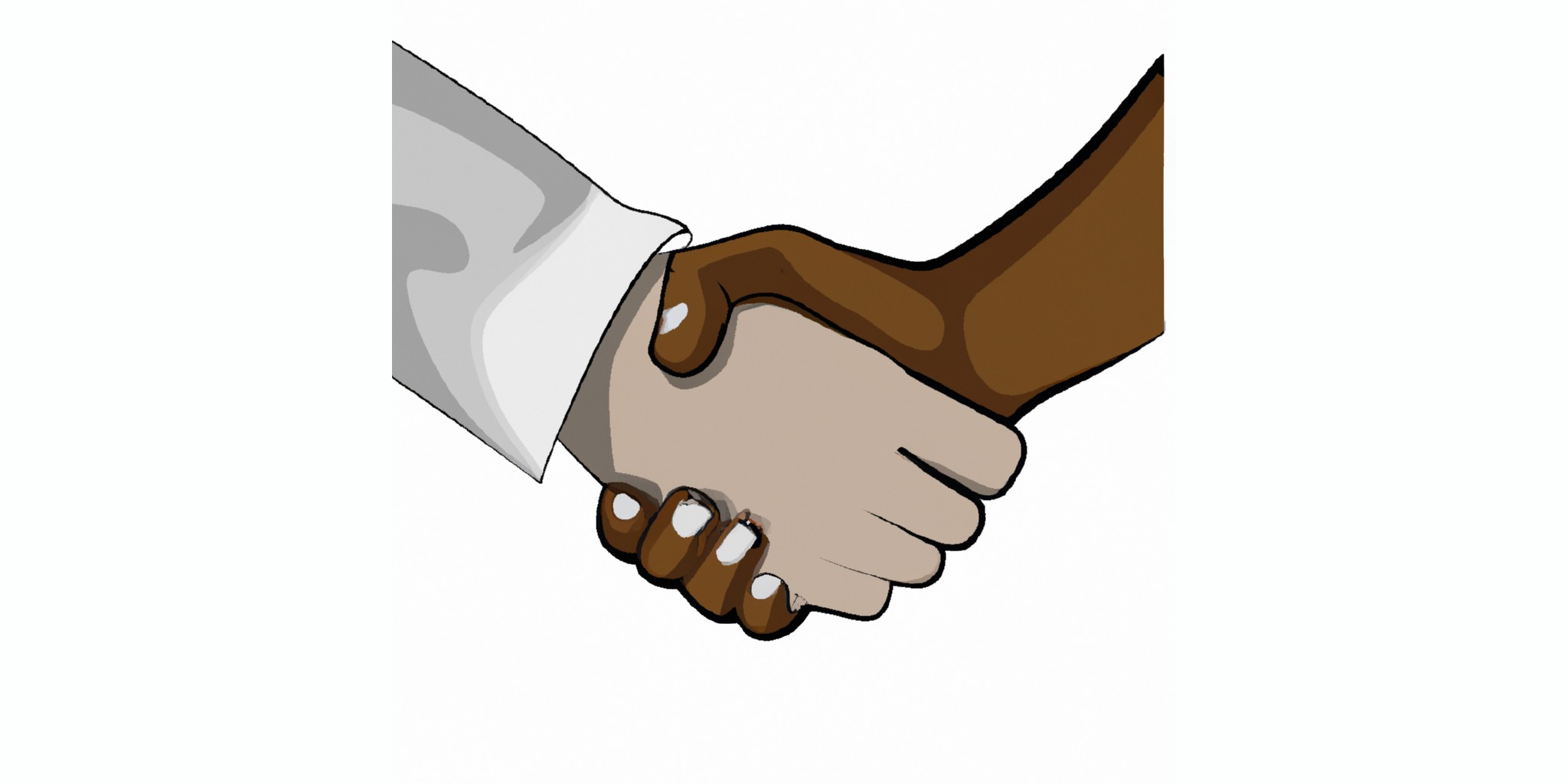 a handshake in flat illustration style with gradients and white background