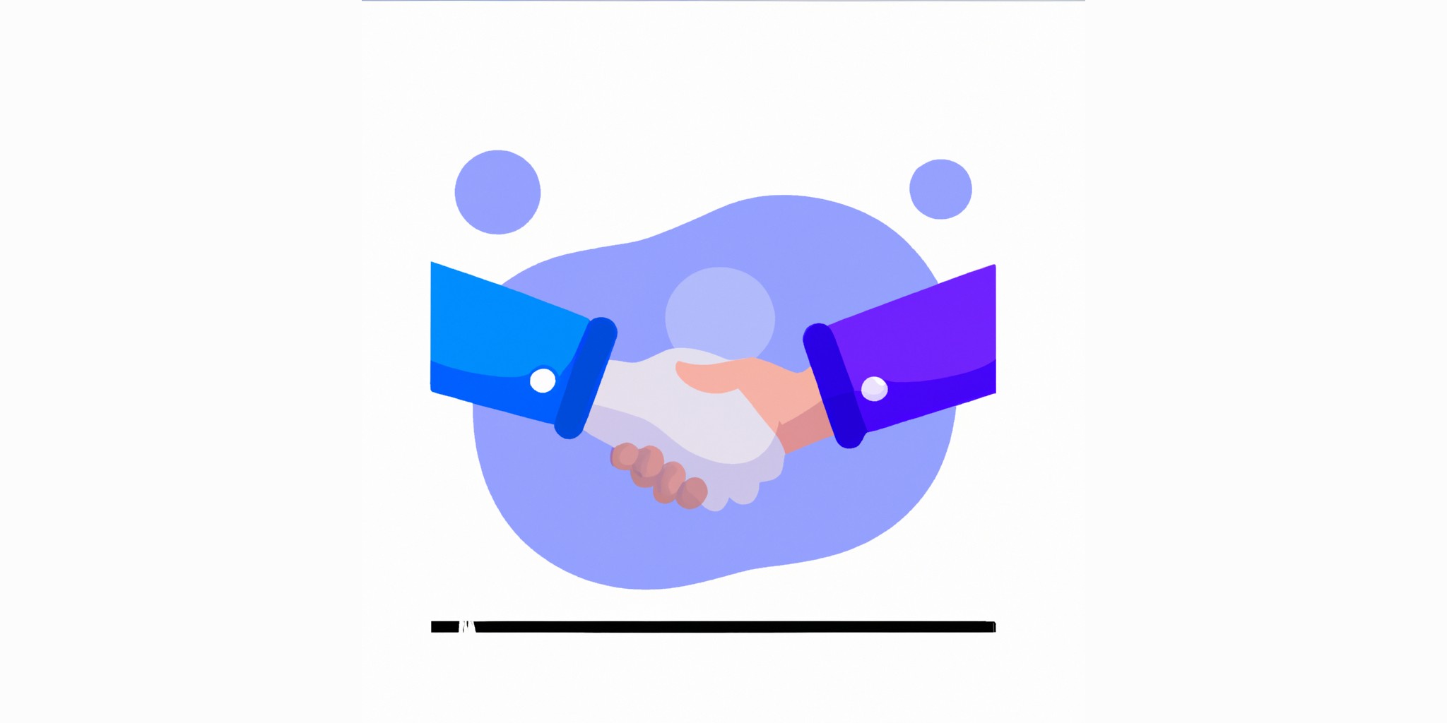 a handshake in flat illustration style with gradients and white background