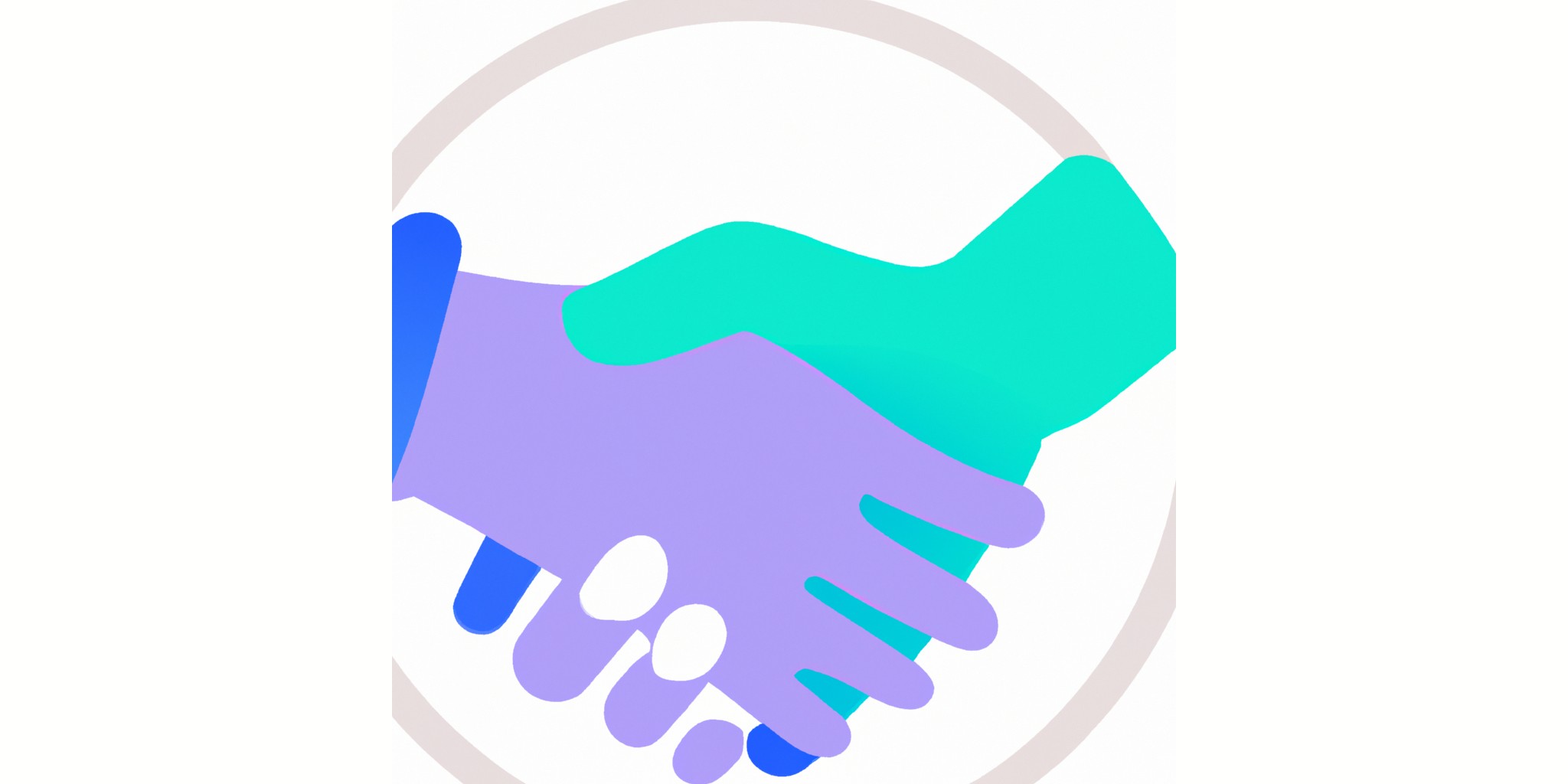 a handshake in flat illustration style with gradients and white background