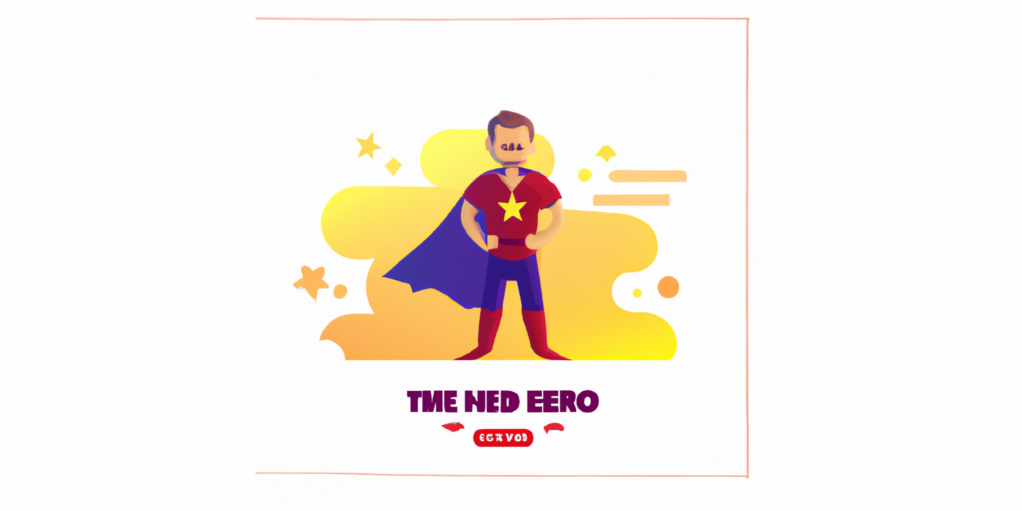 a hero in flat illustration style with gradients and white background