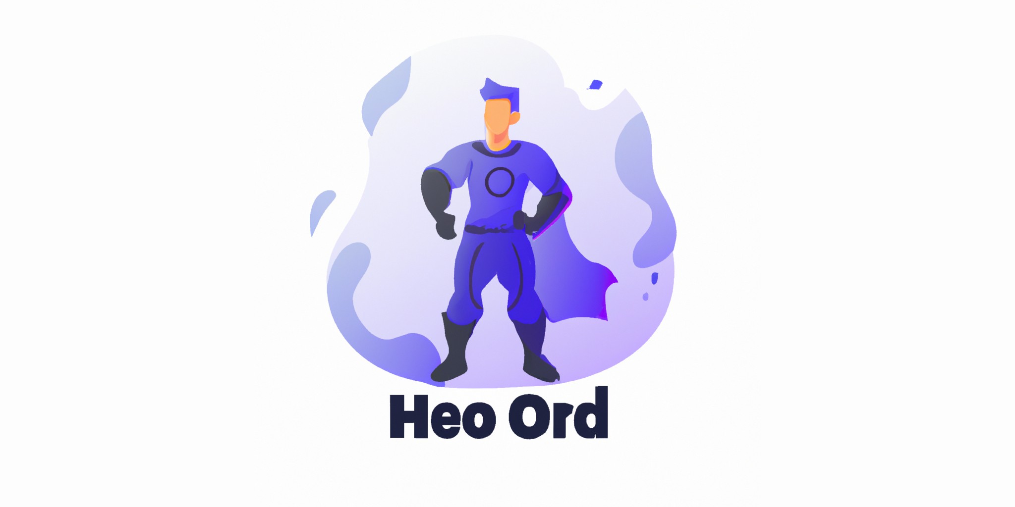 a hero in flat illustration style with gradients and white background