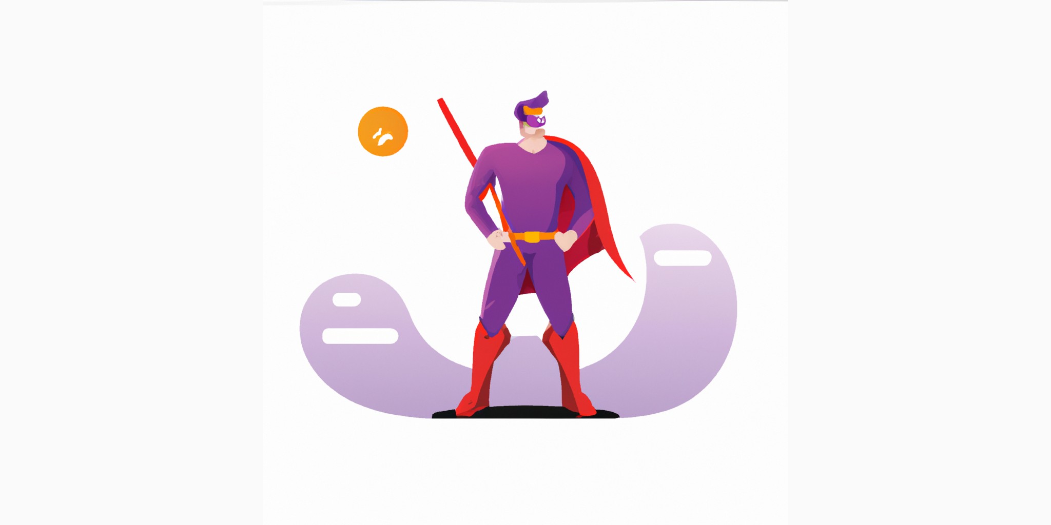 a hero in flat illustration style with gradients and white background