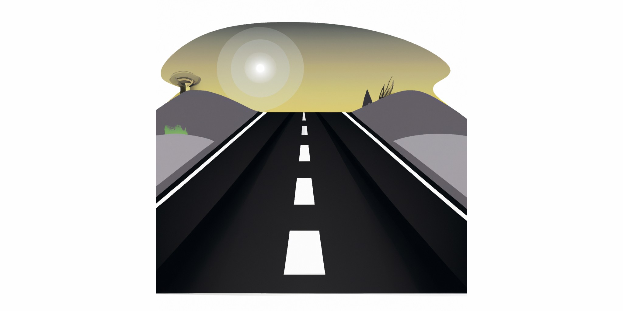 a road in flat illustration style with gradients and white background