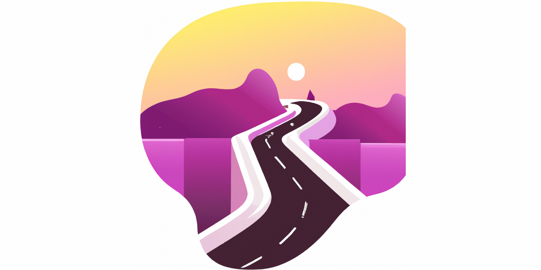 a road in flat illustration style with gradients and white background