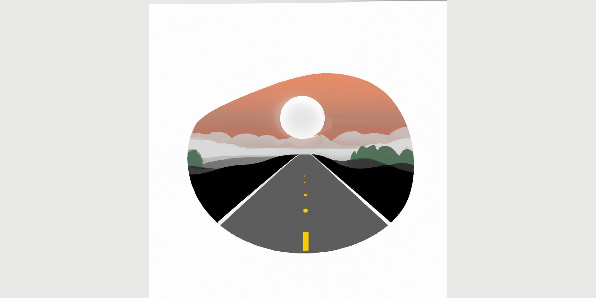 a road in flat illustration style with gradients and white background