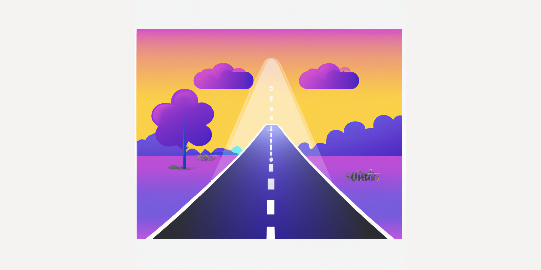 a road in flat illustration style with gradients and white background