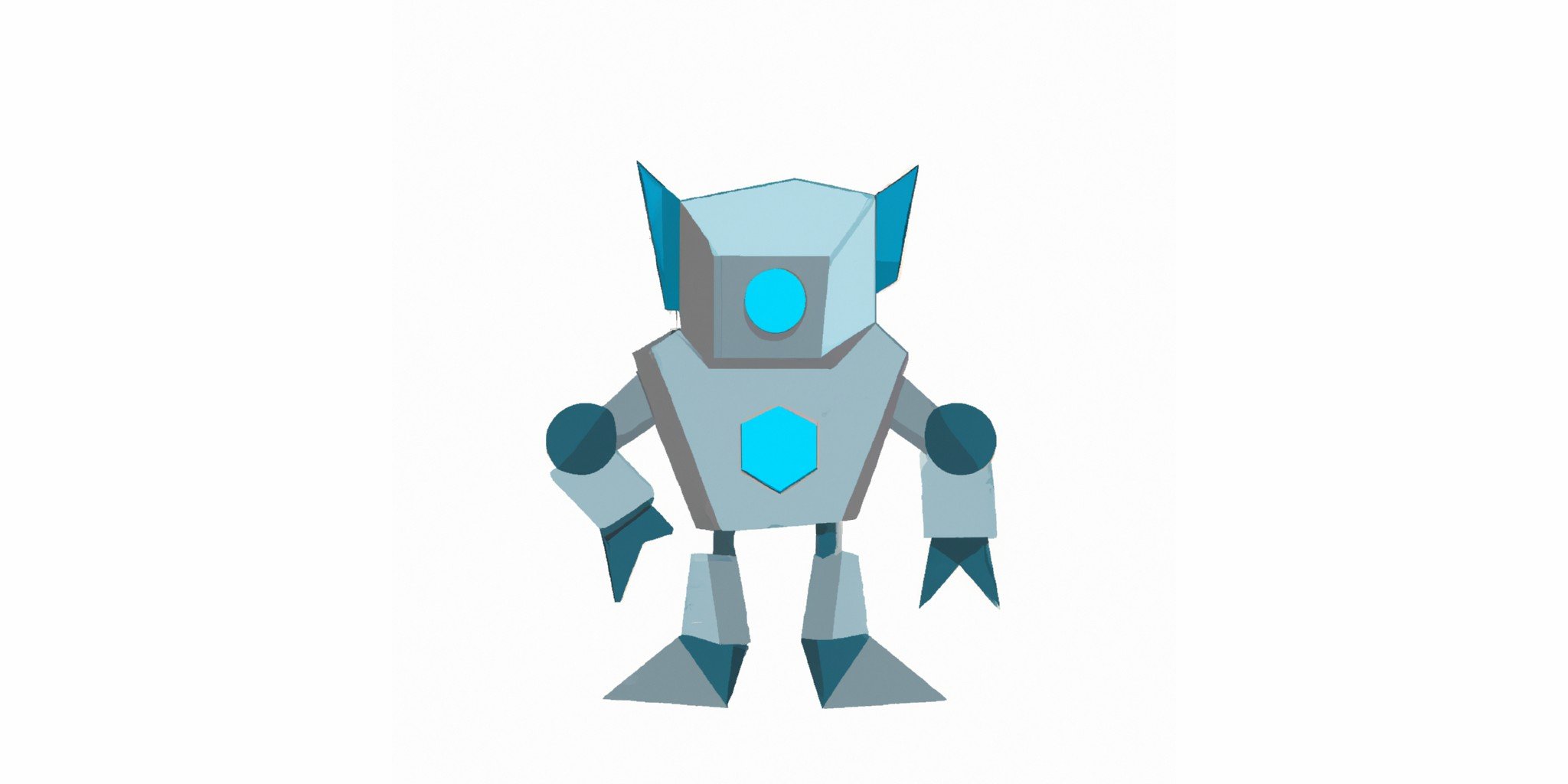 a robot in flat illustration style with gradients and white background