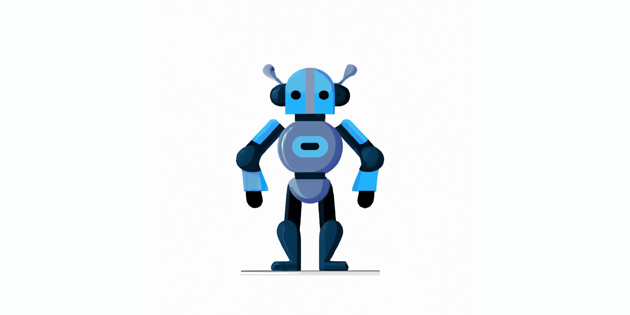 a robot in flat illustration style with gradients and white background