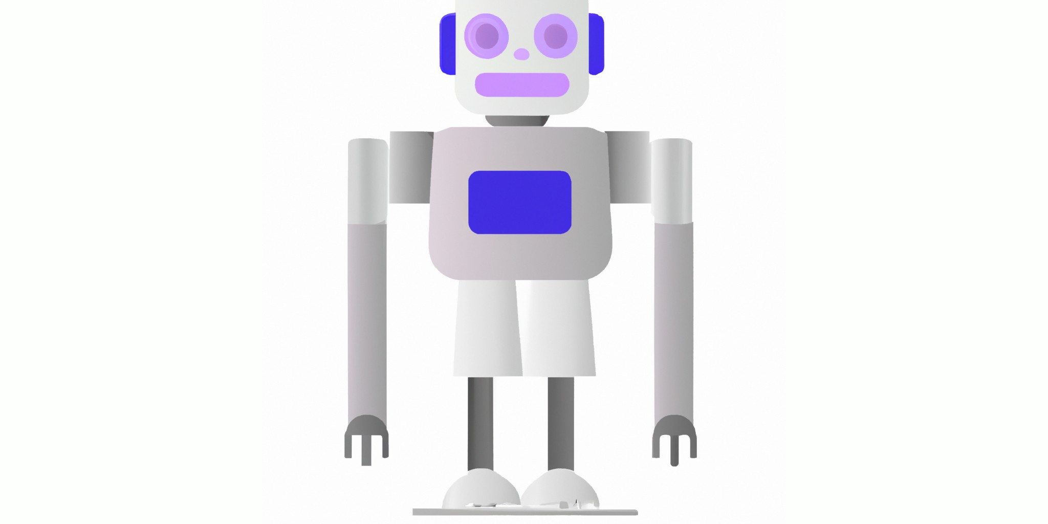 a robot in flat illustration style with gradients and white background