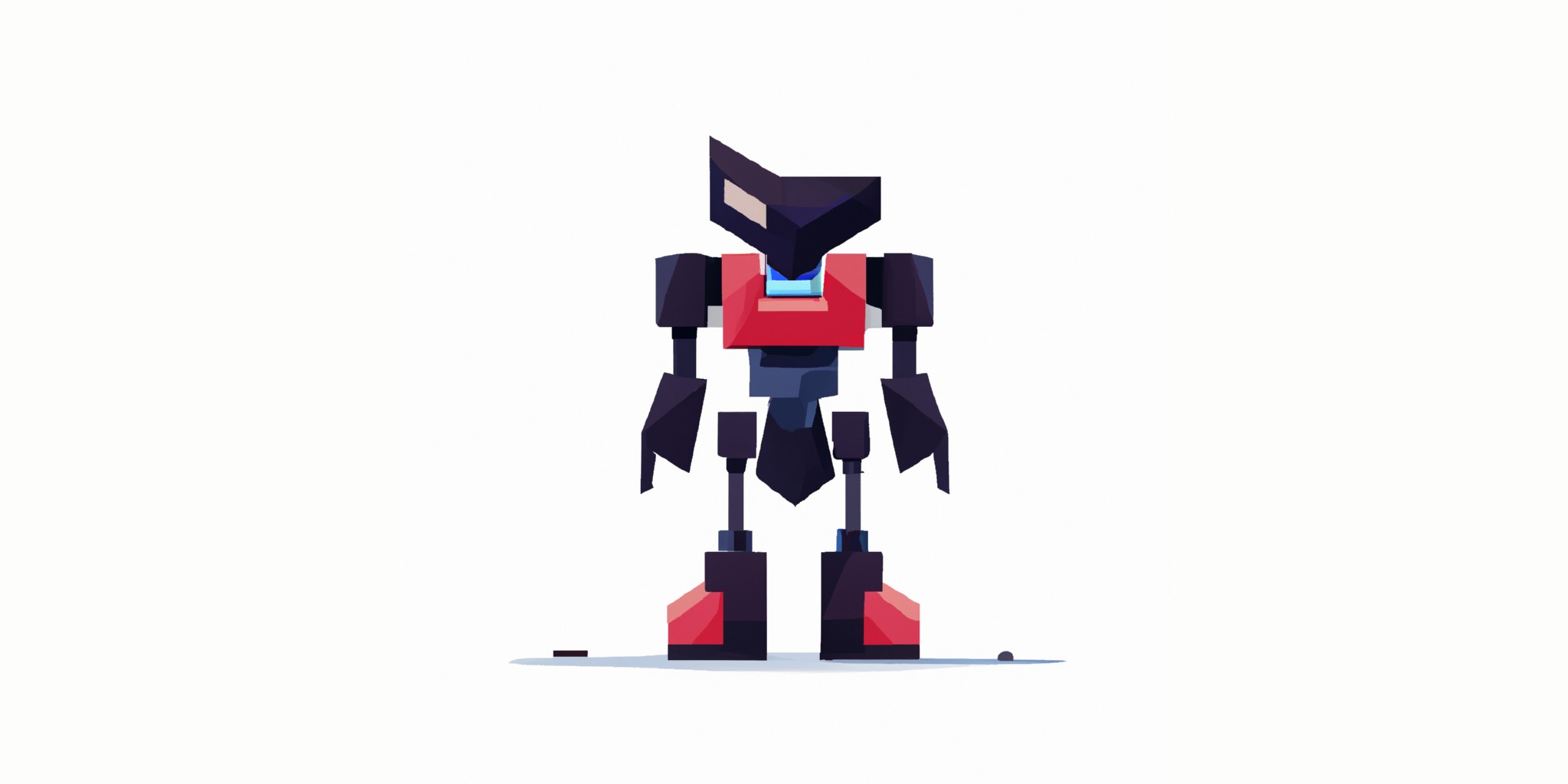 a robot in flat illustration style with gradients and white background