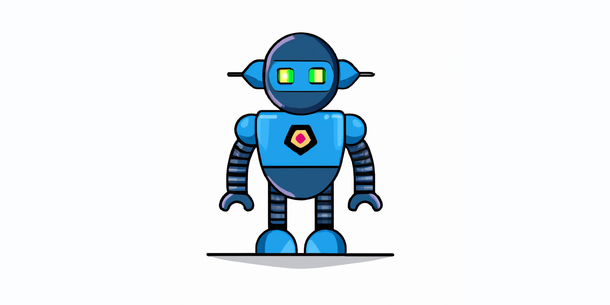 a robot in flat illustration style with gradients and white background