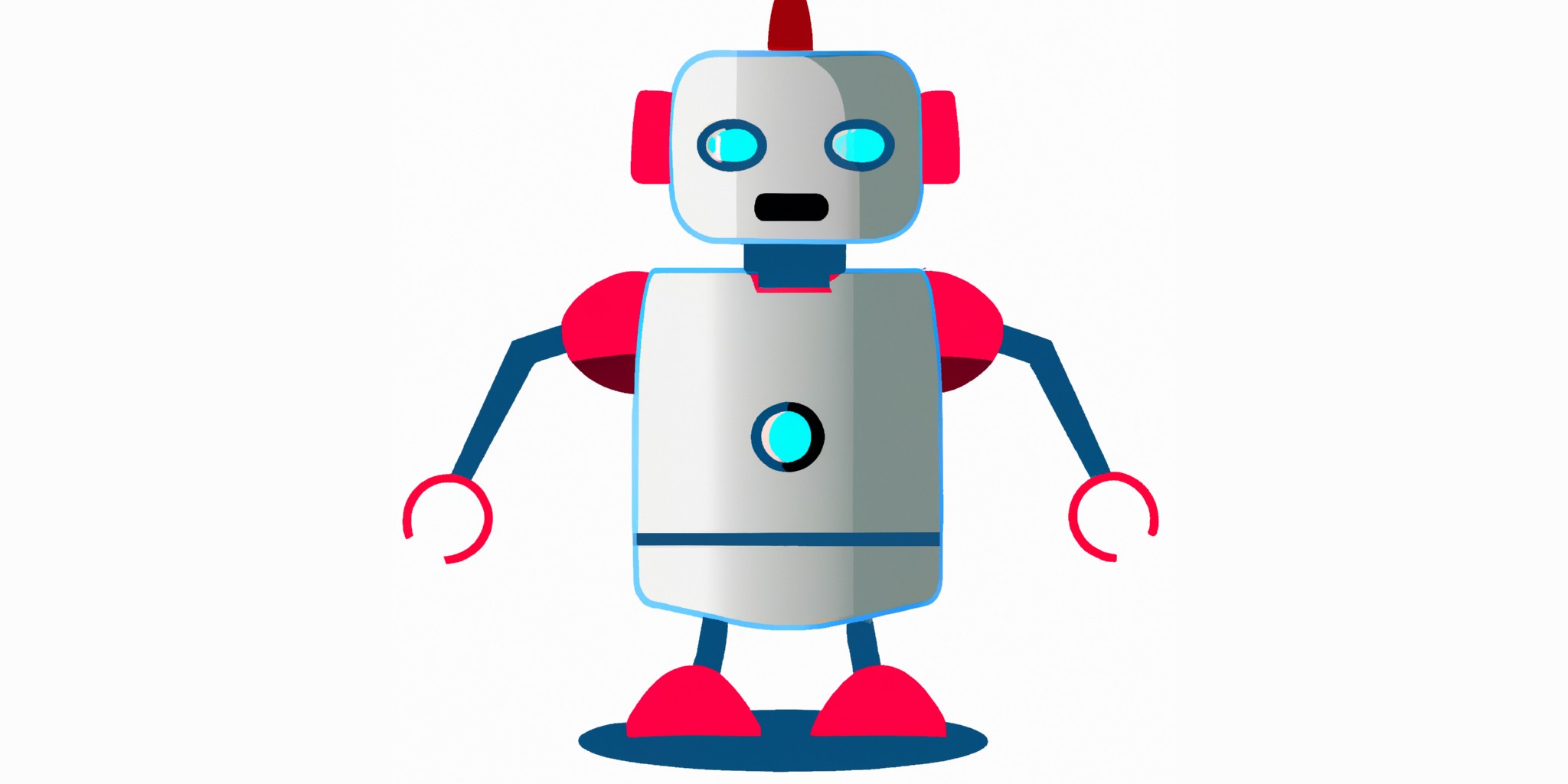 a robot in flat illustration style with gradients and white background