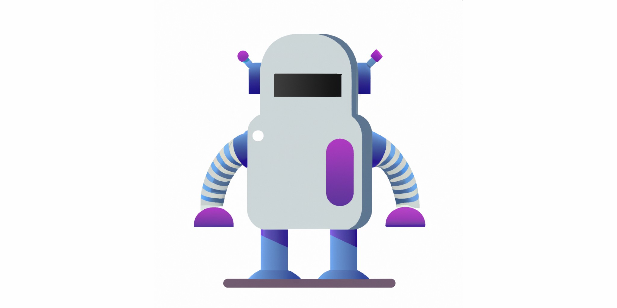 a robot in flat illustration style with gradients and white background