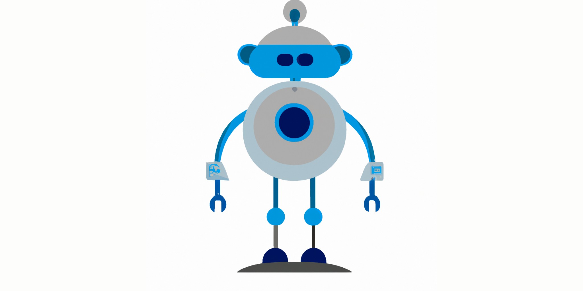 a robot in flat illustration style with gradients and white background