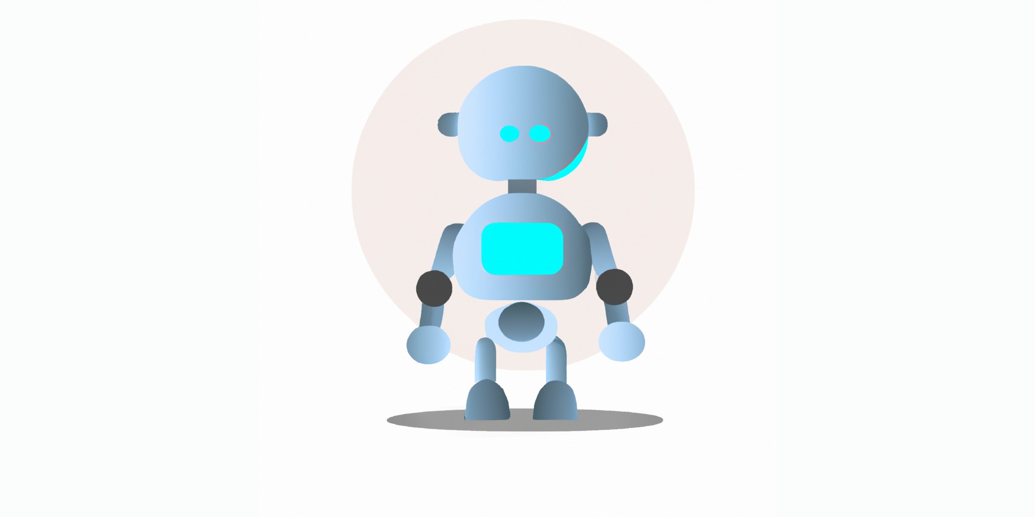 a robot in flat illustration style with gradients and white background