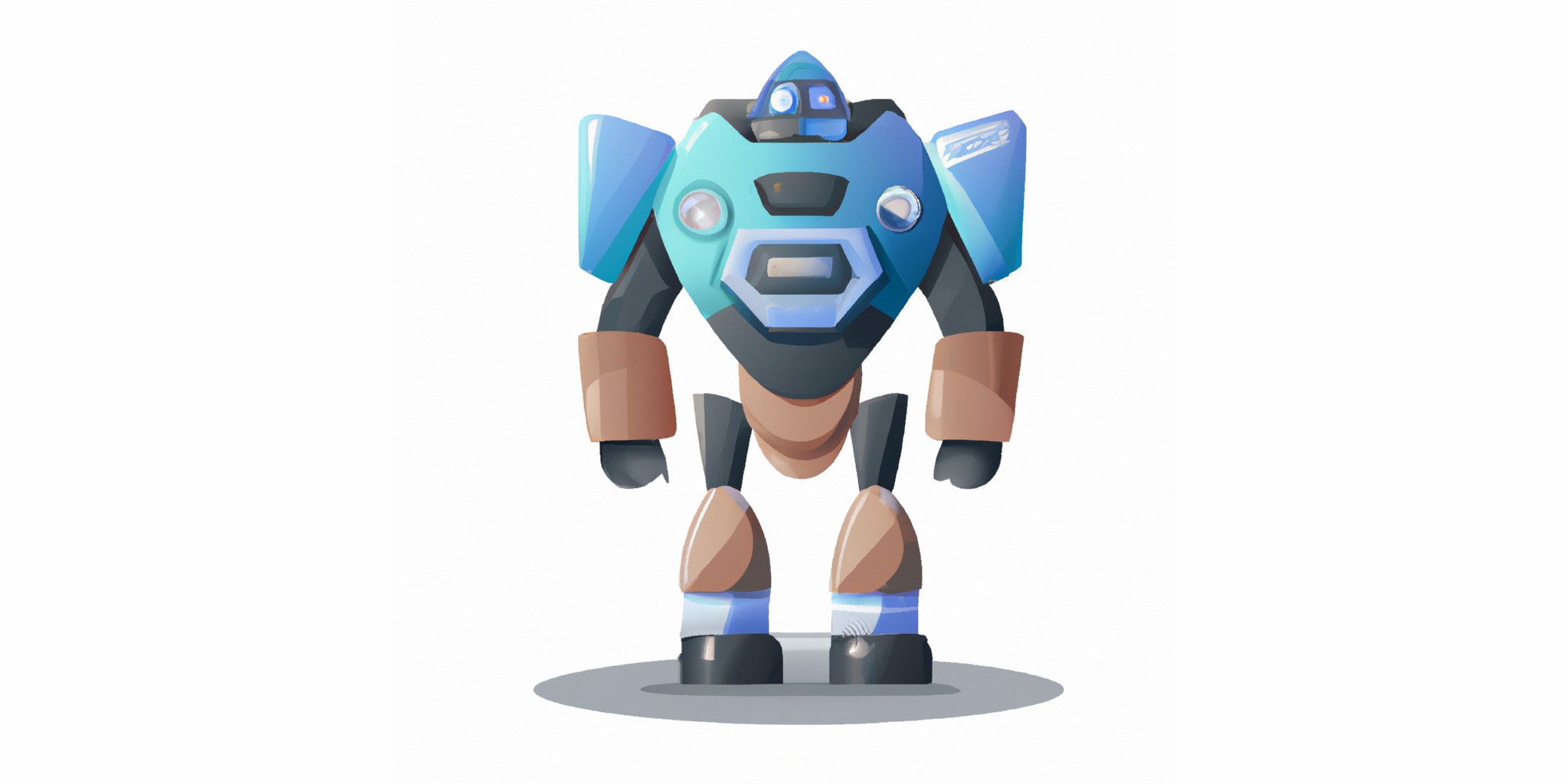 a robot in flat illustration style with gradients and white background