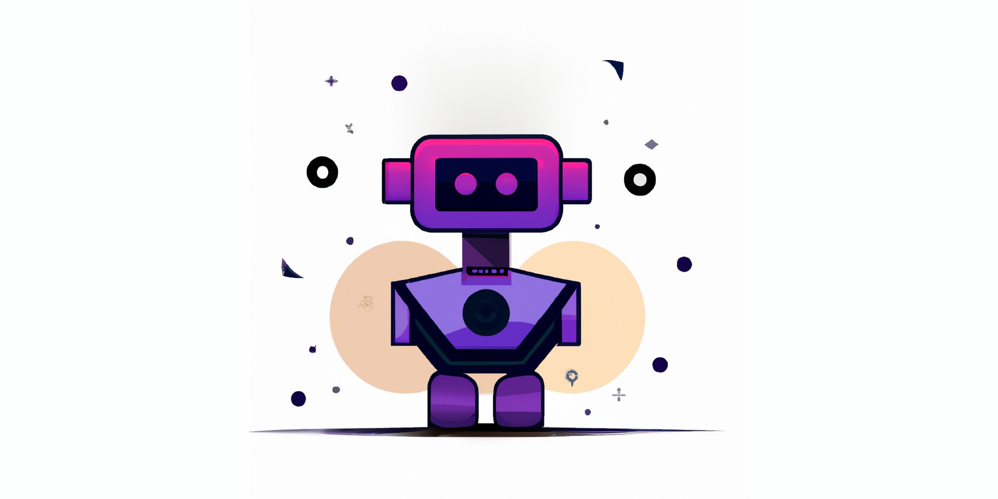 a robot in flat illustration style with gradients and white background