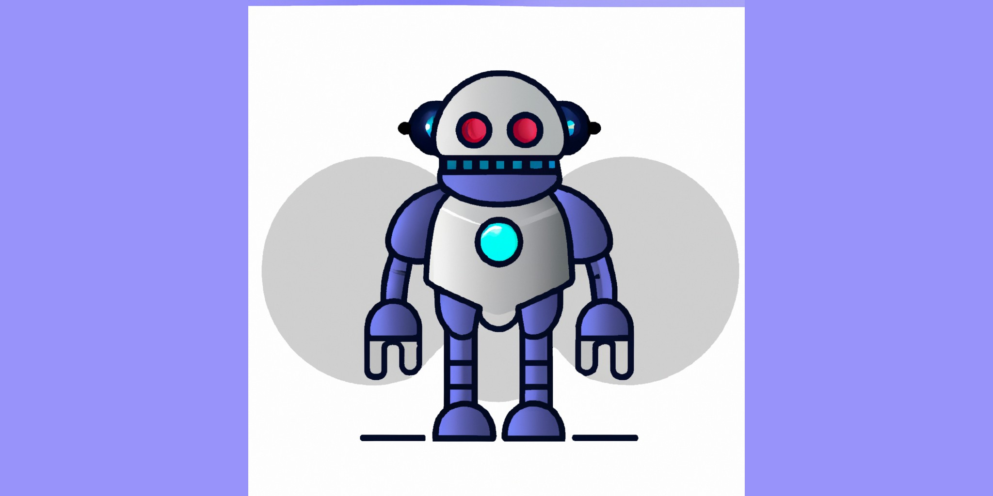 a robot in flat illustration style with gradients and white background