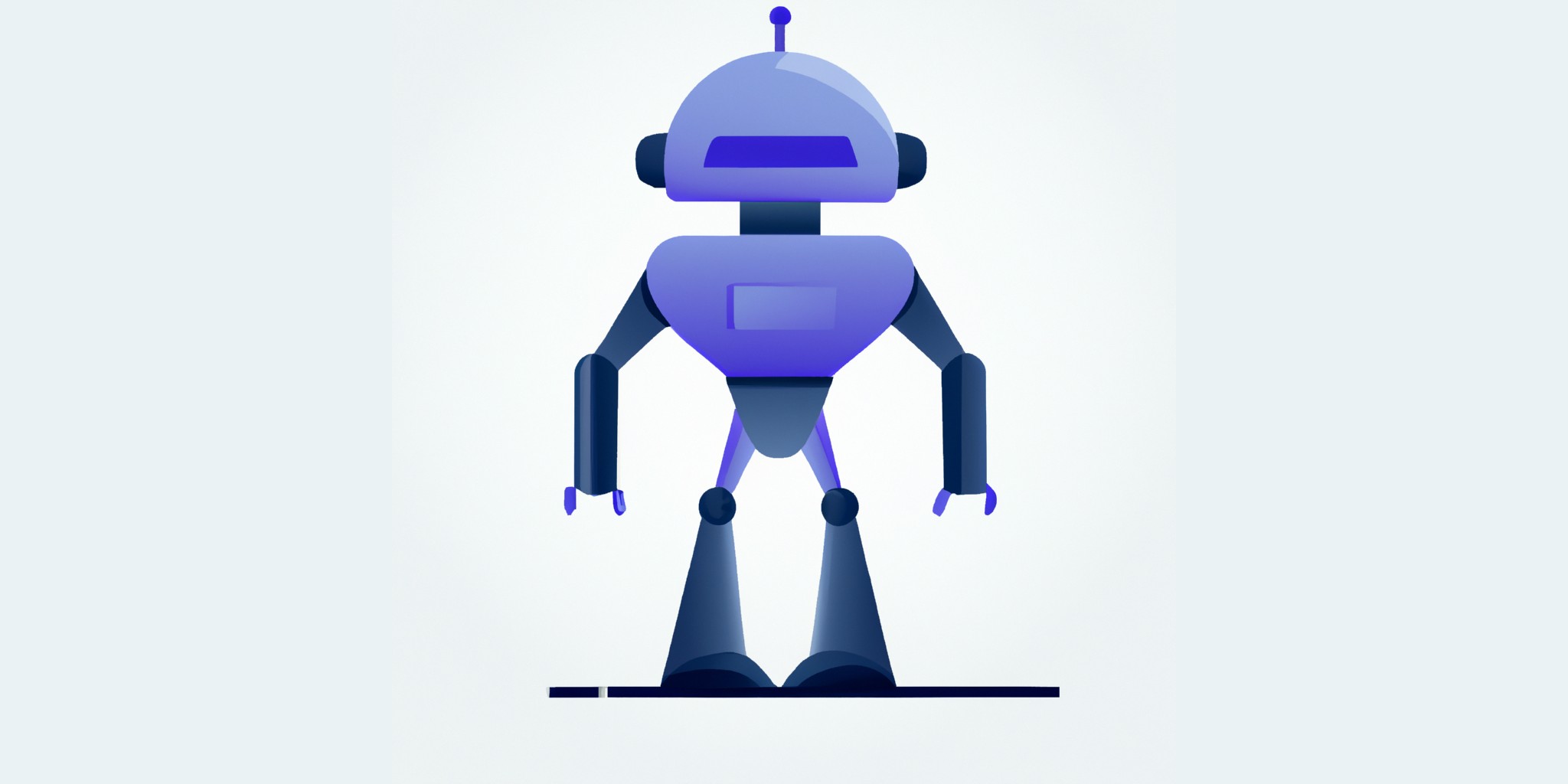 a robot in flat illustration style with gradients and white background