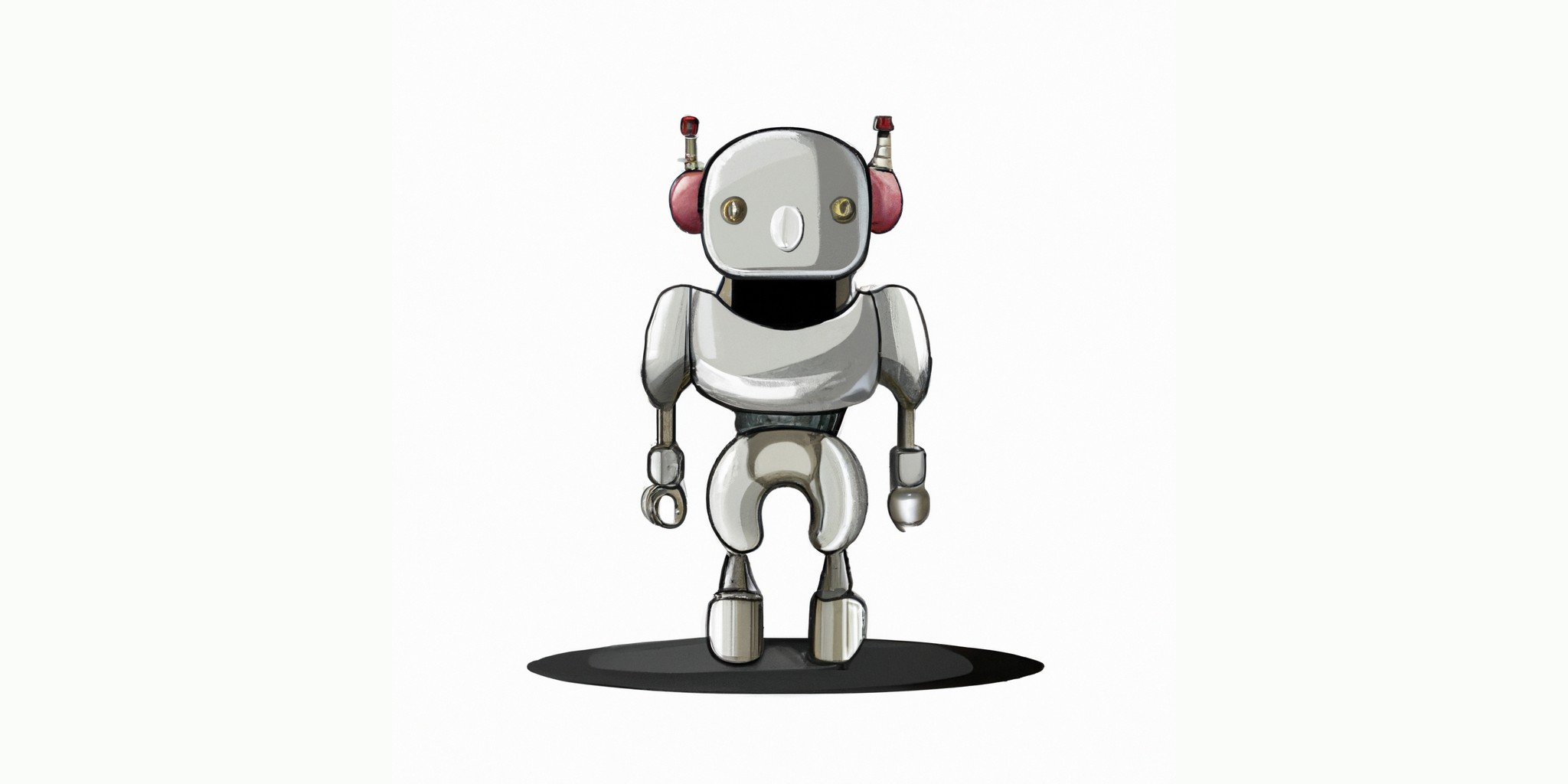 a robot in flat illustration style with gradients and white background