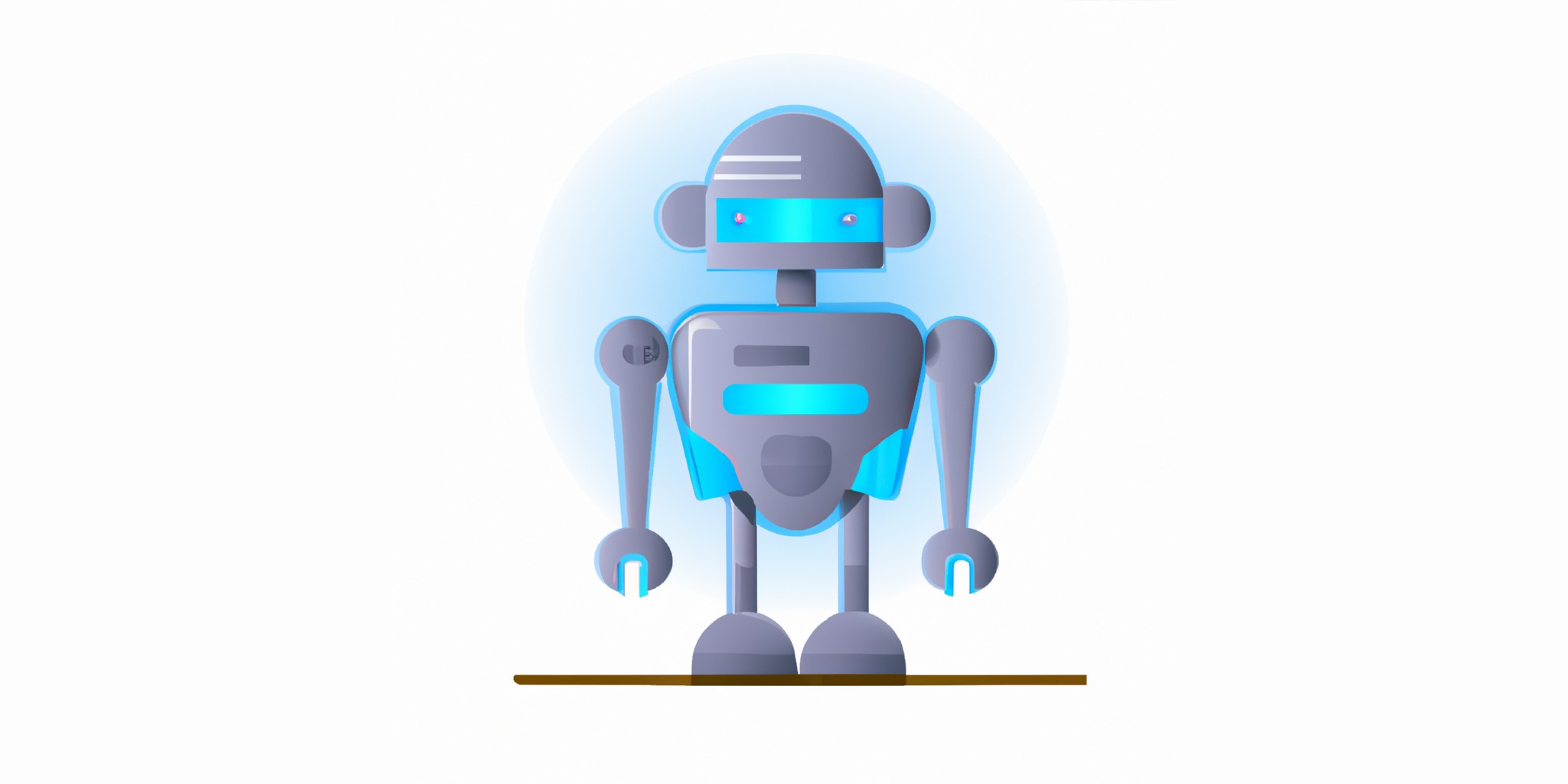 a robot in flat illustration style with gradients and white background