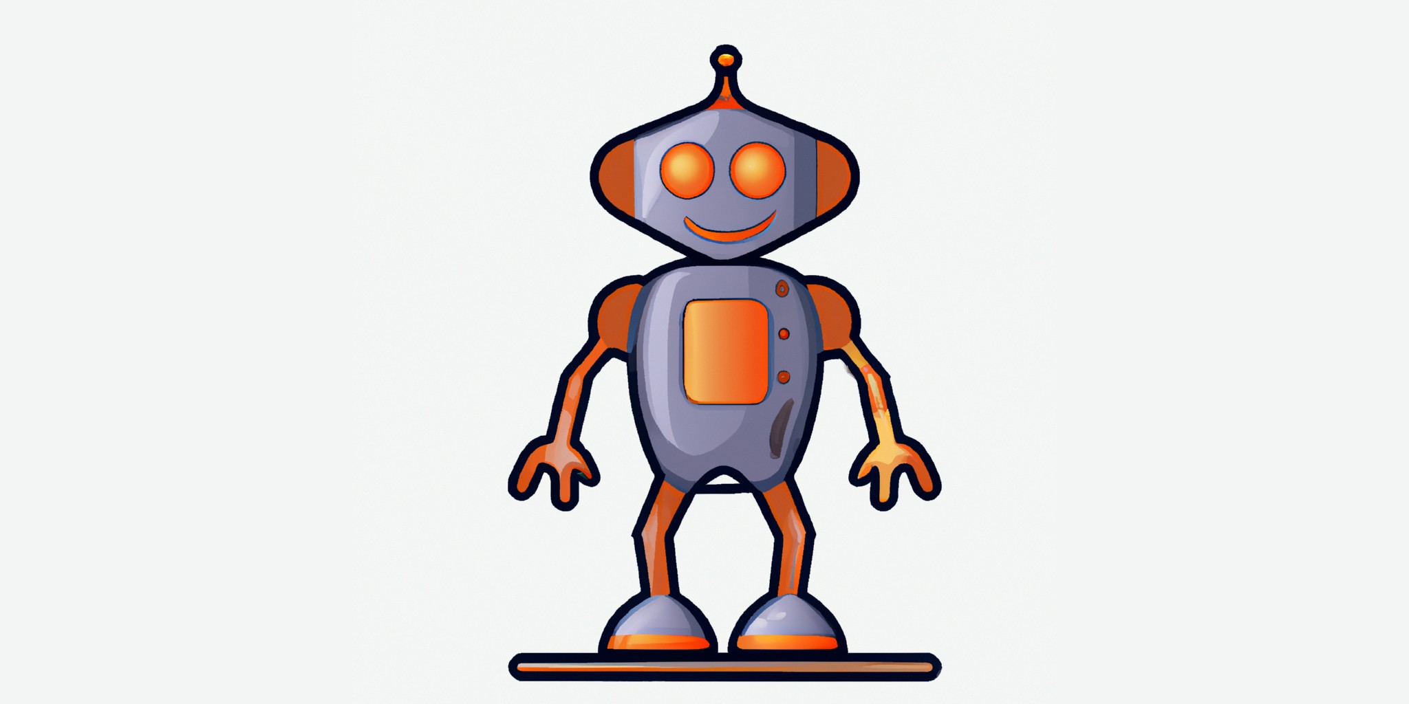 a robot in flat illustration style with gradients and white background