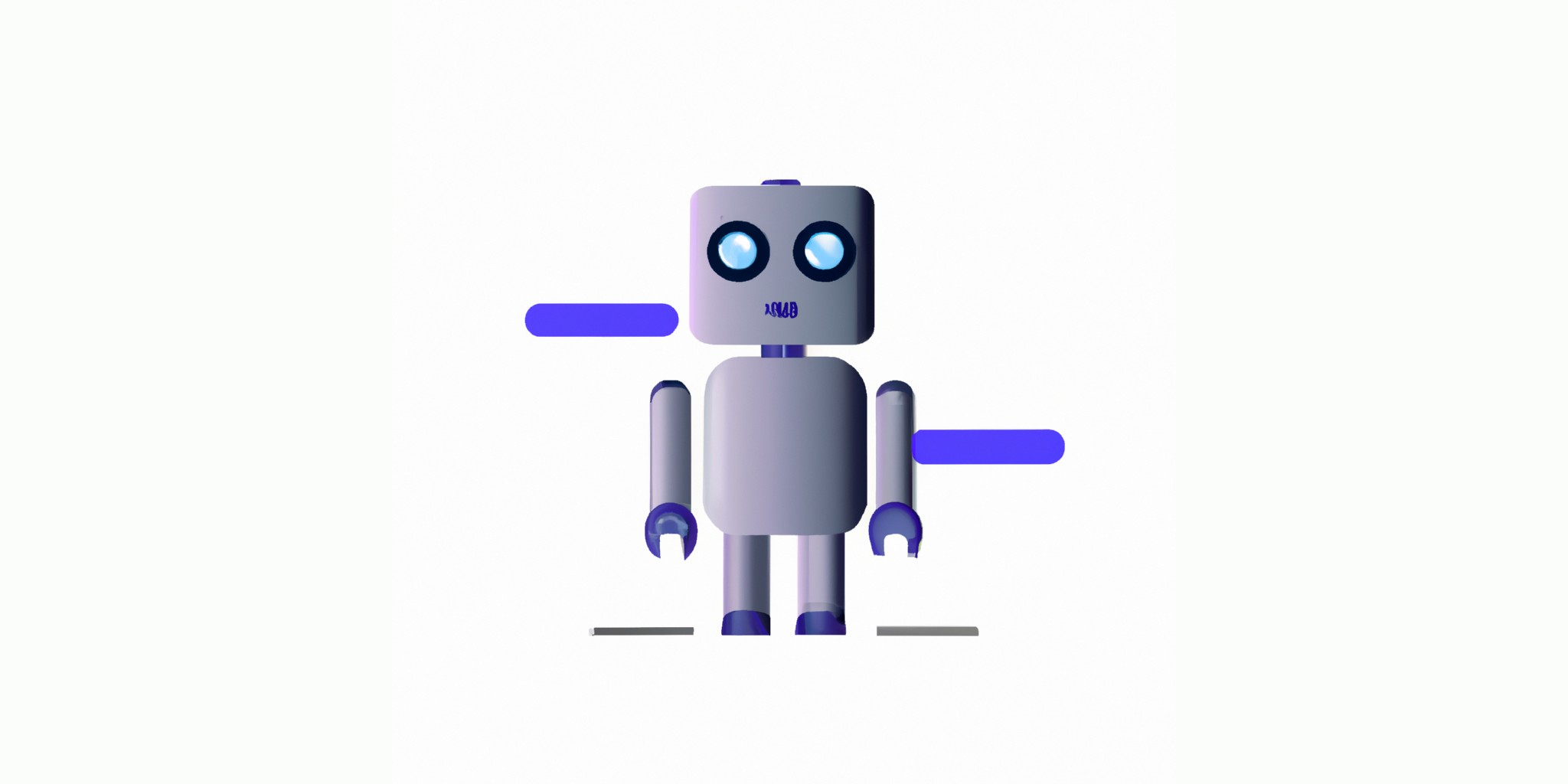 a robot in flat illustration style with gradients and white background