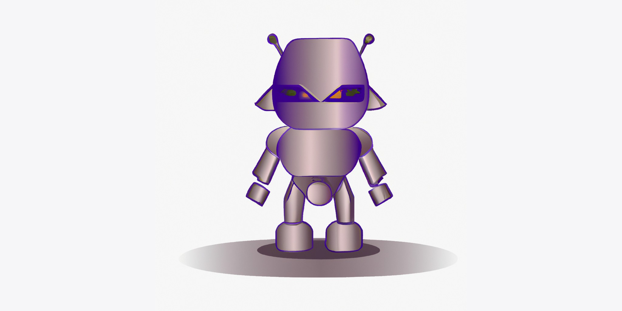 a robot in flat illustration style with gradients and white background