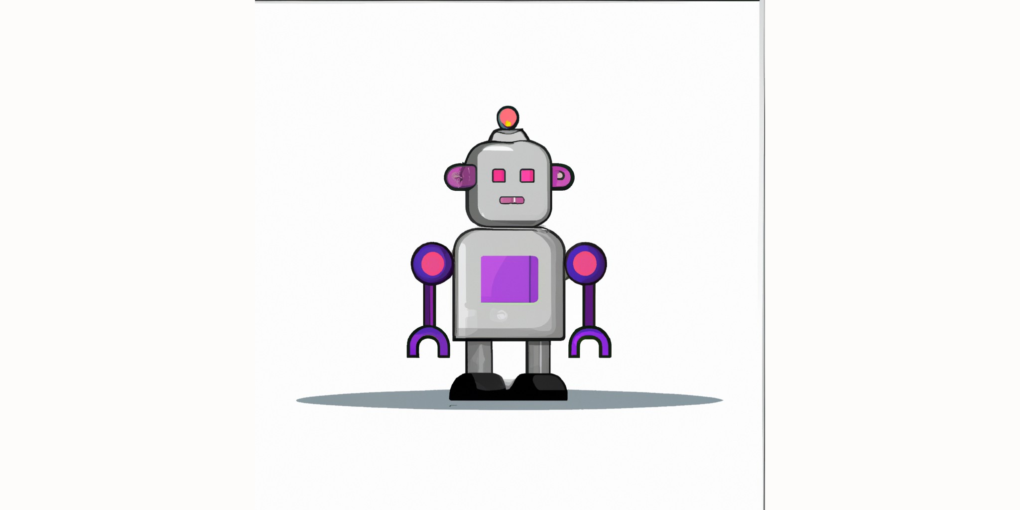 a robot in flat illustration style with gradients and white background