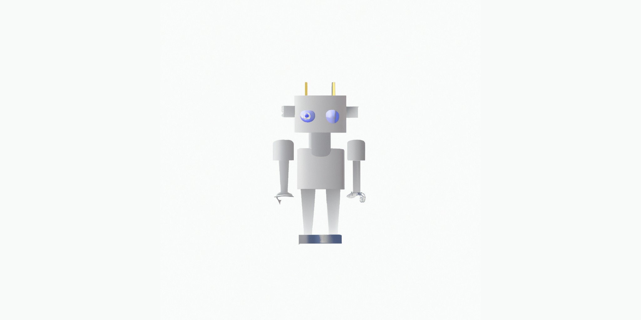 a robot in flat illustration style with gradients and white background