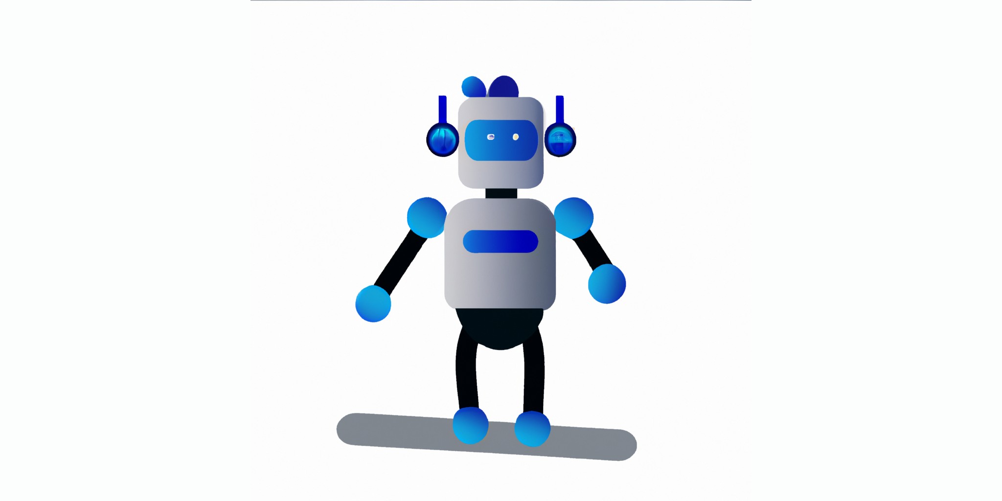 a robot in flat illustration style with gradients and white background