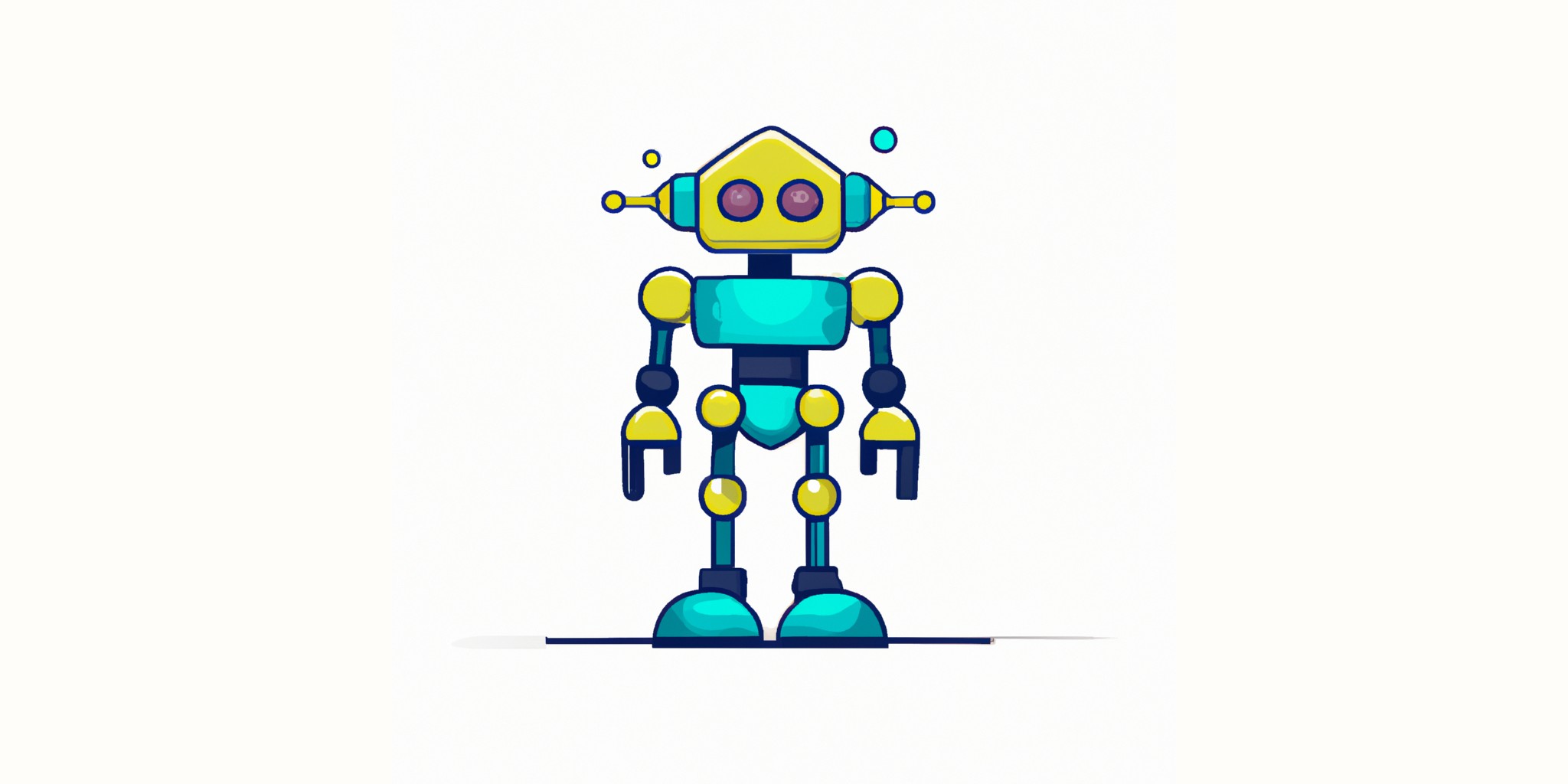 a robot in flat illustration style with gradients and white background