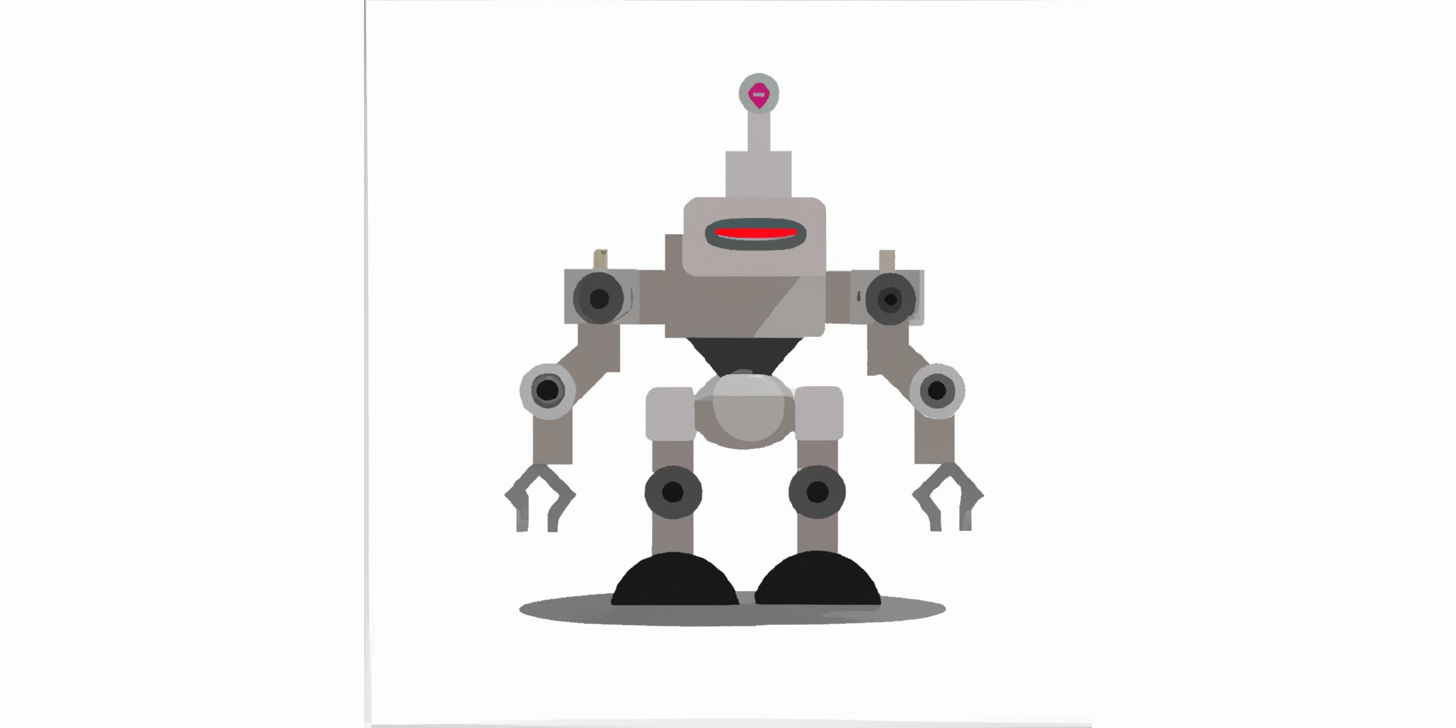 a robot in flat illustration style with gradients and white background