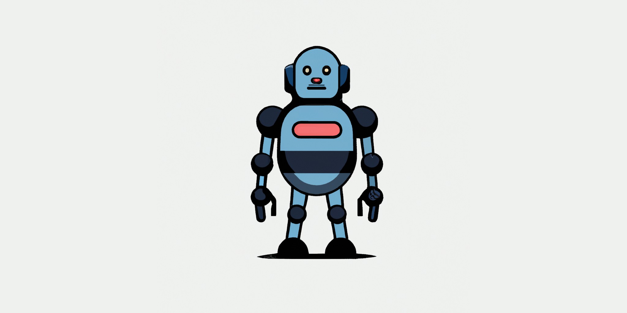 a robot in flat illustration style with gradients and white background