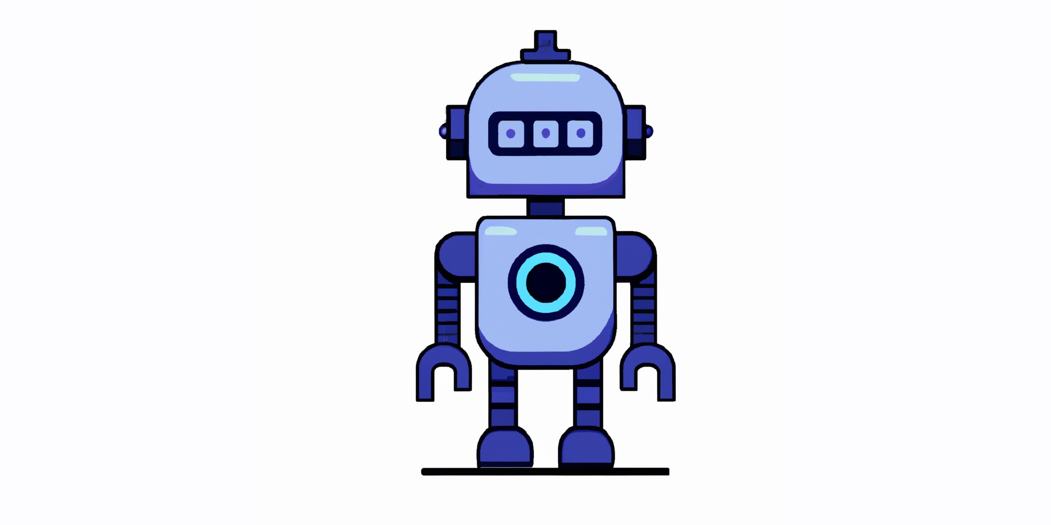 a robot in flat illustration style with gradients and white background