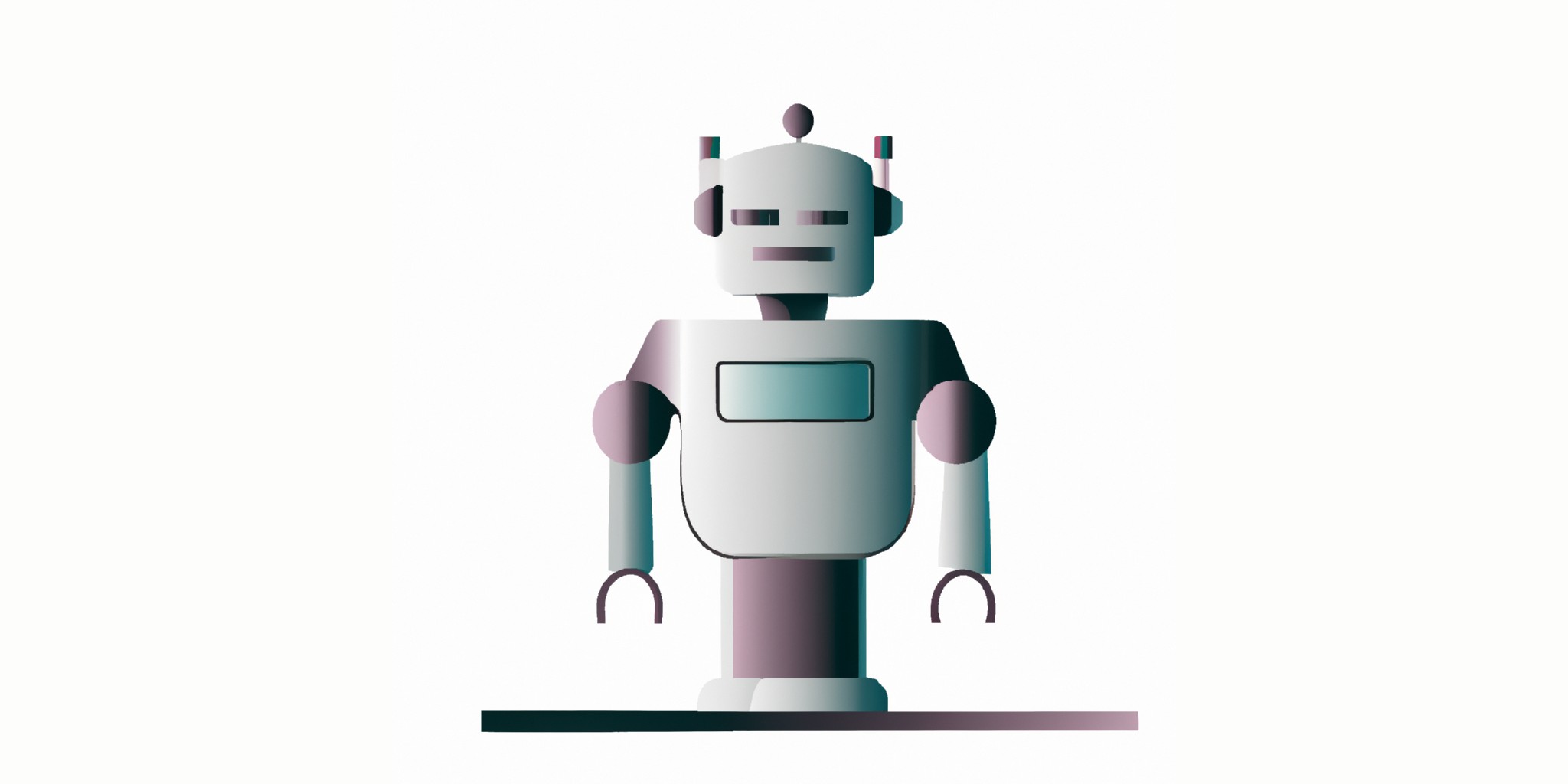 a robot in flat illustration style with gradients and white background