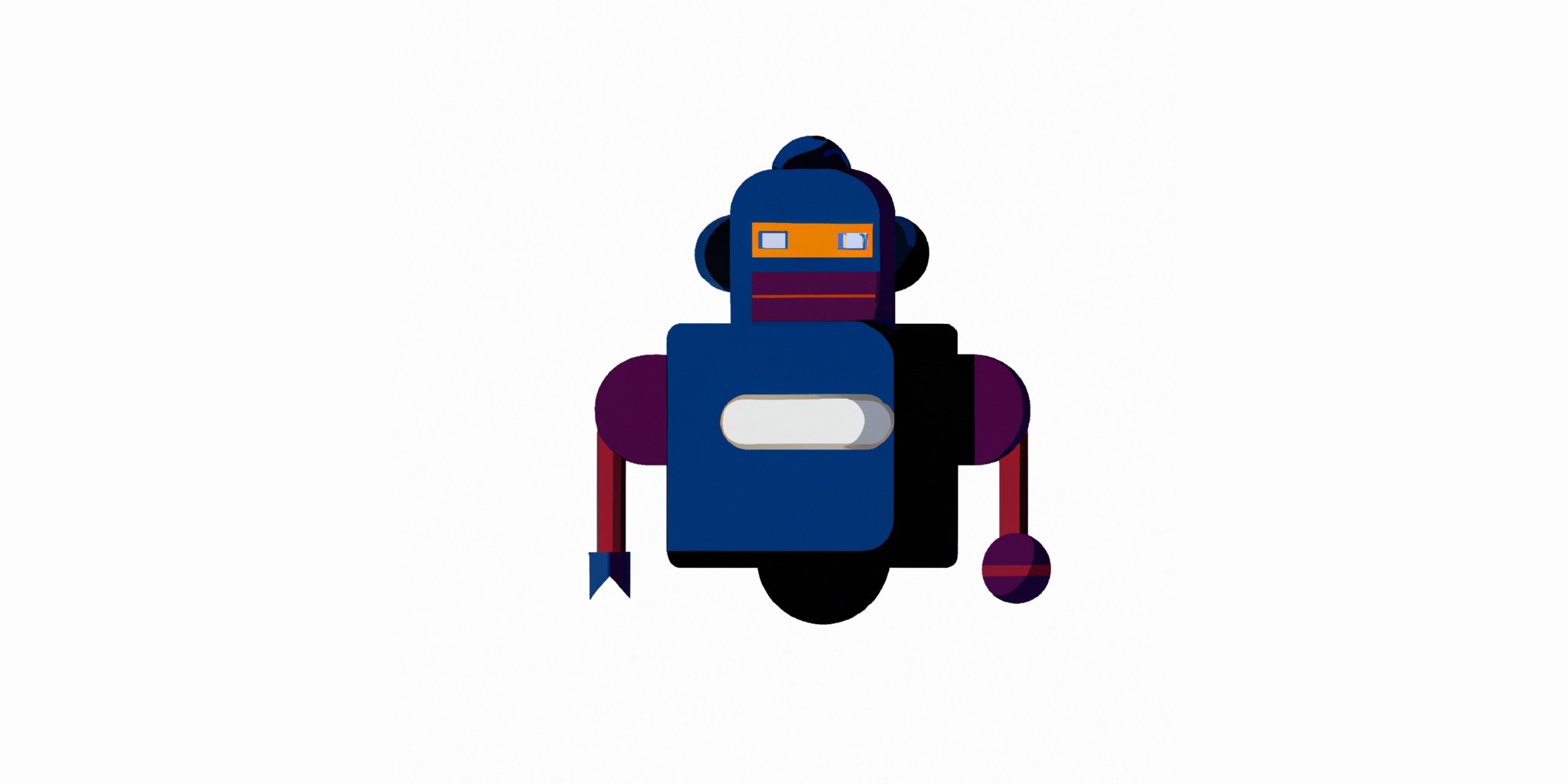 a robot in flat illustration style with gradients and white background