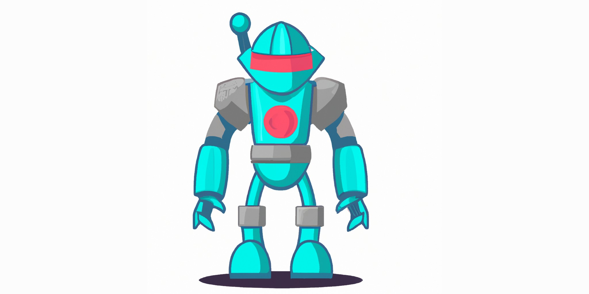 a robot in flat illustration style with gradients and white background