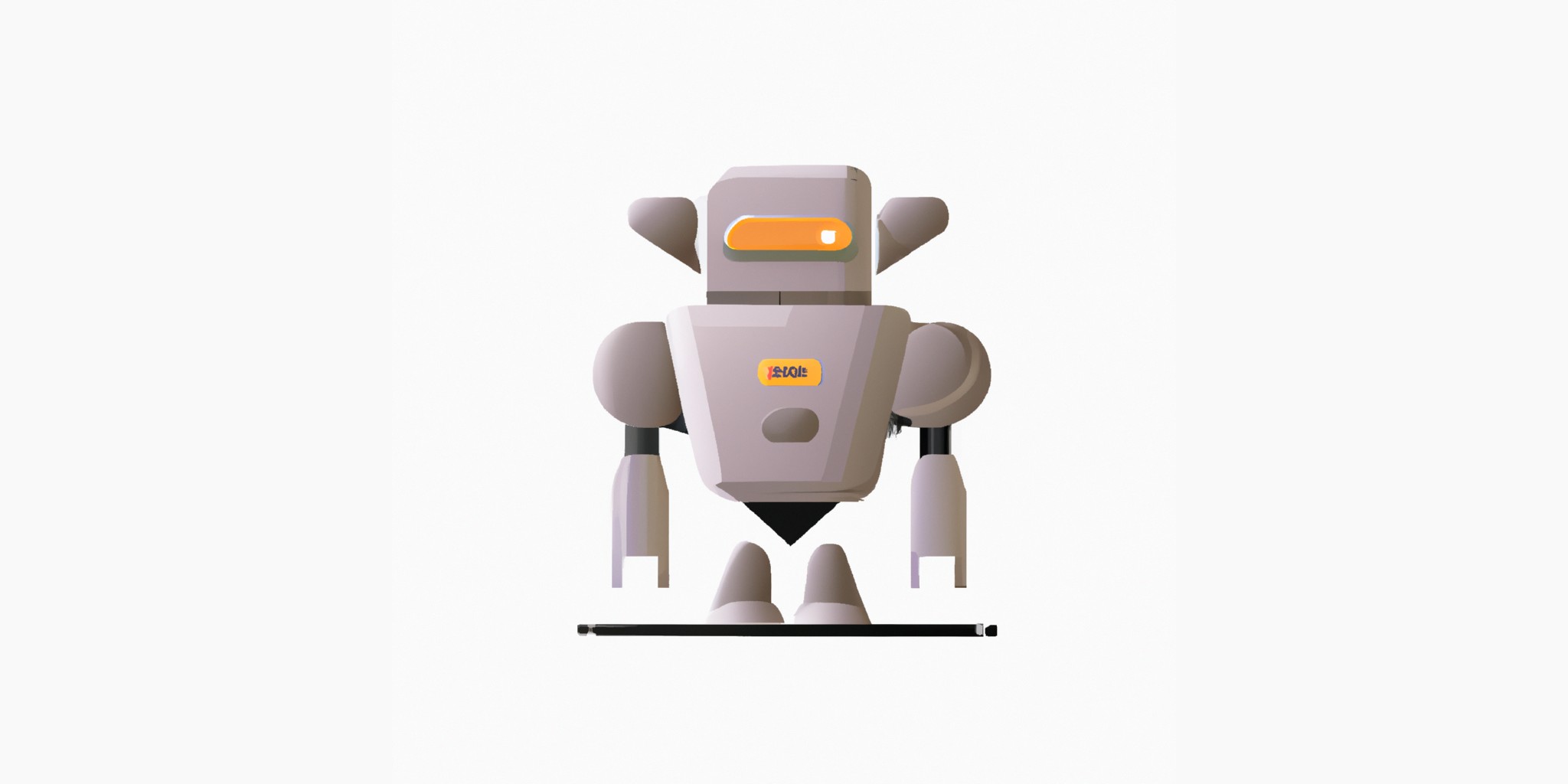 a robot in flat illustration style with gradients and white background