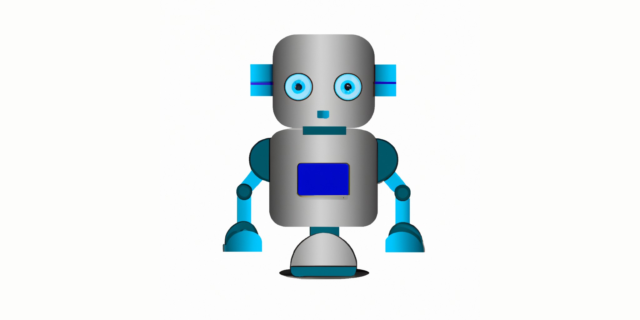 a robot in flat illustration style with gradients and white background