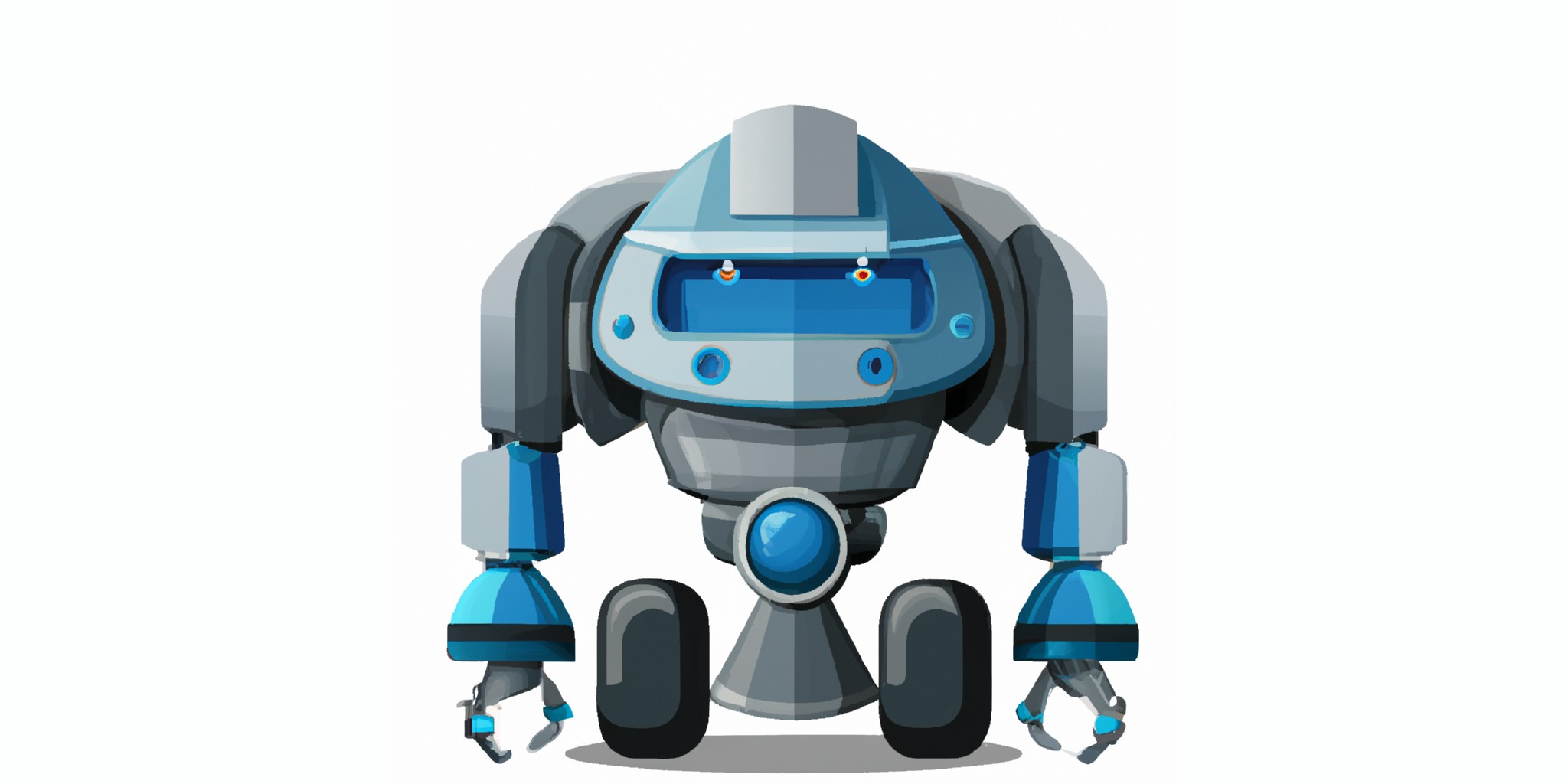 a robot in flat illustration style with gradients and white background