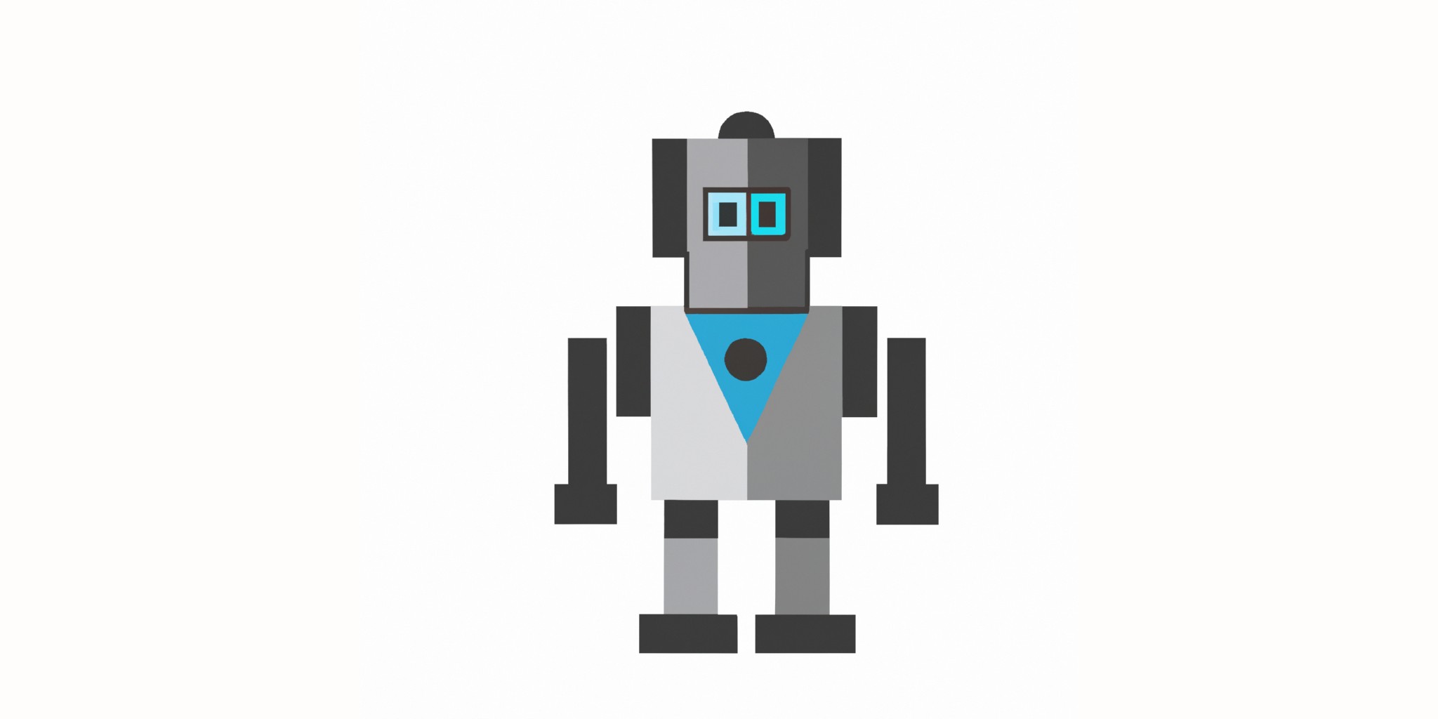 a robot in flat illustration style with gradients and white background