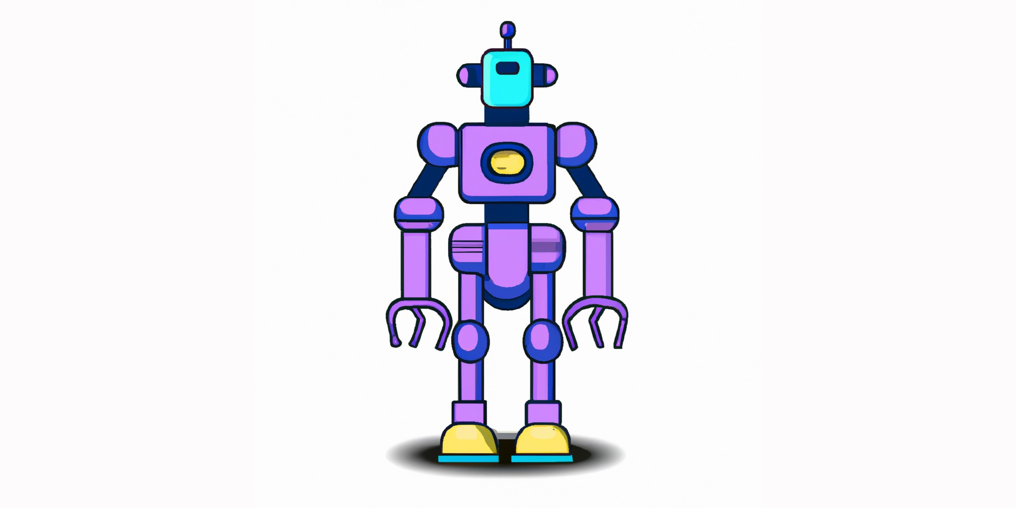 a robot in flat illustration style with gradients and white background