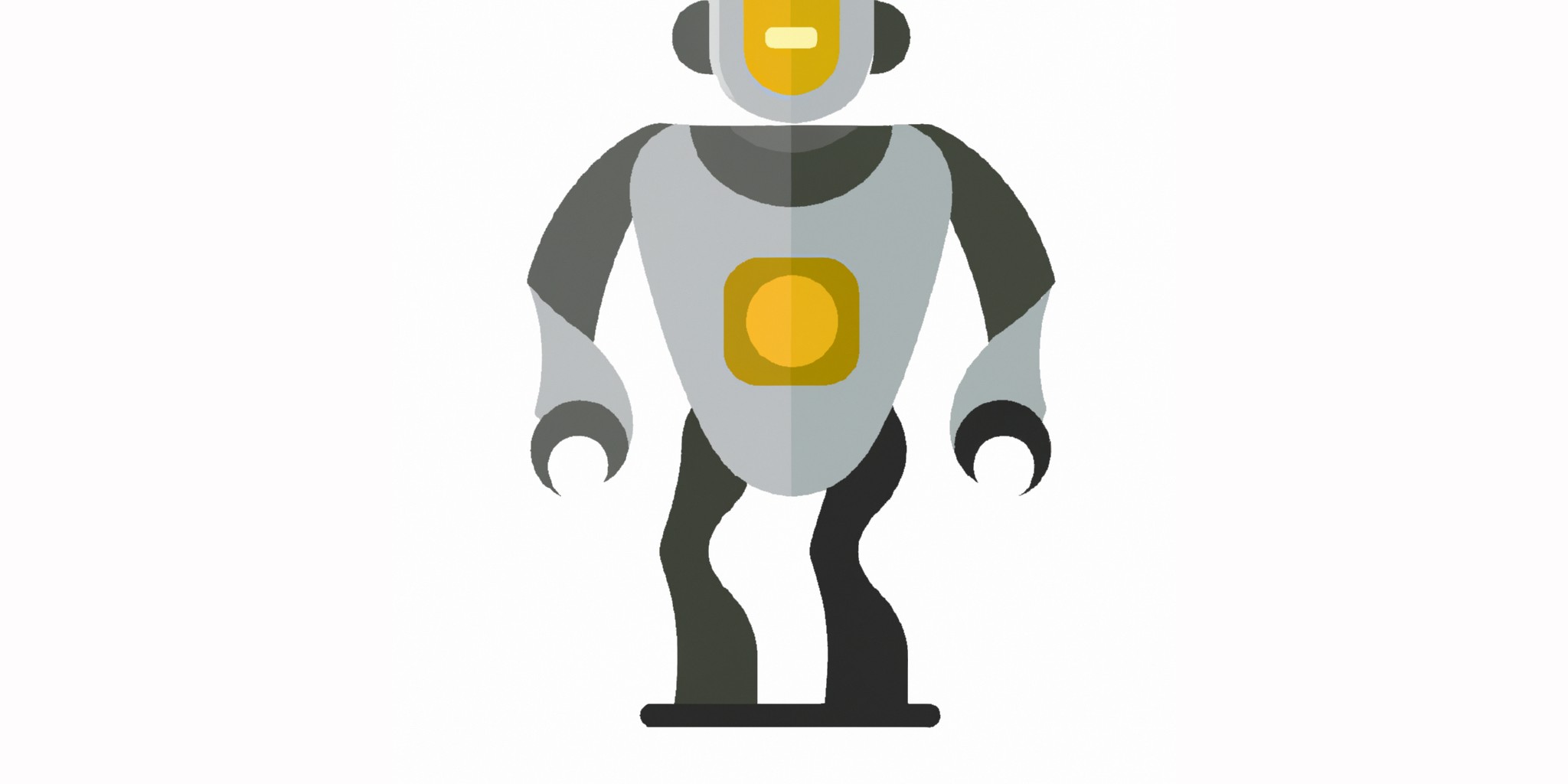 a robot in flat illustration style with gradients and white background