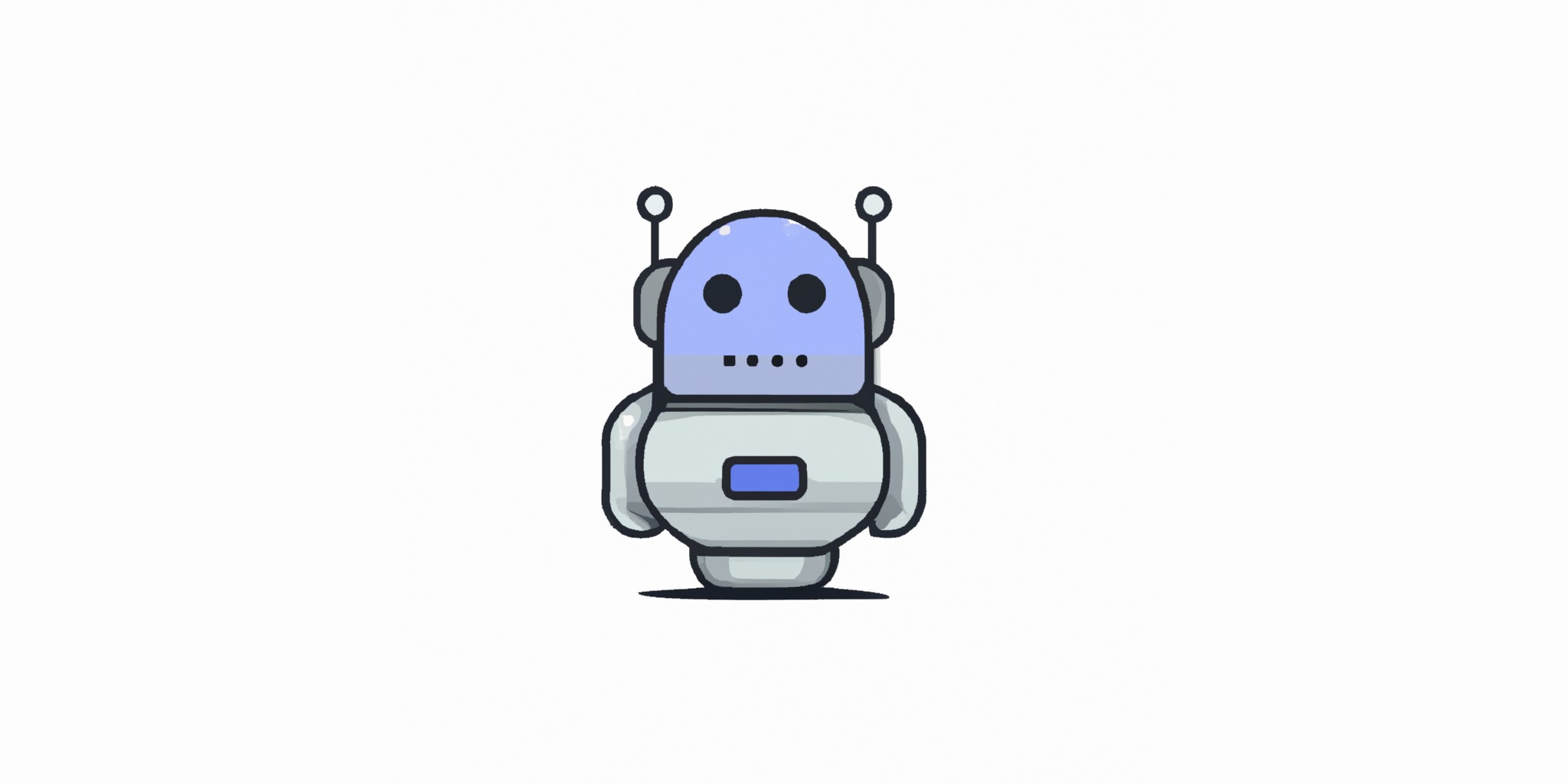 a robot in flat illustration style with gradients and white background