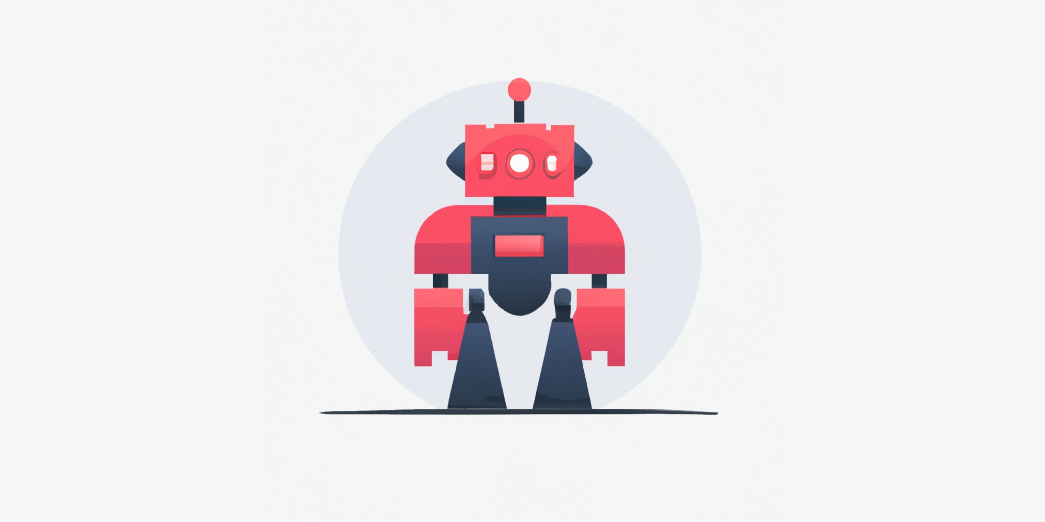 a robot in flat illustration style with gradients and white background