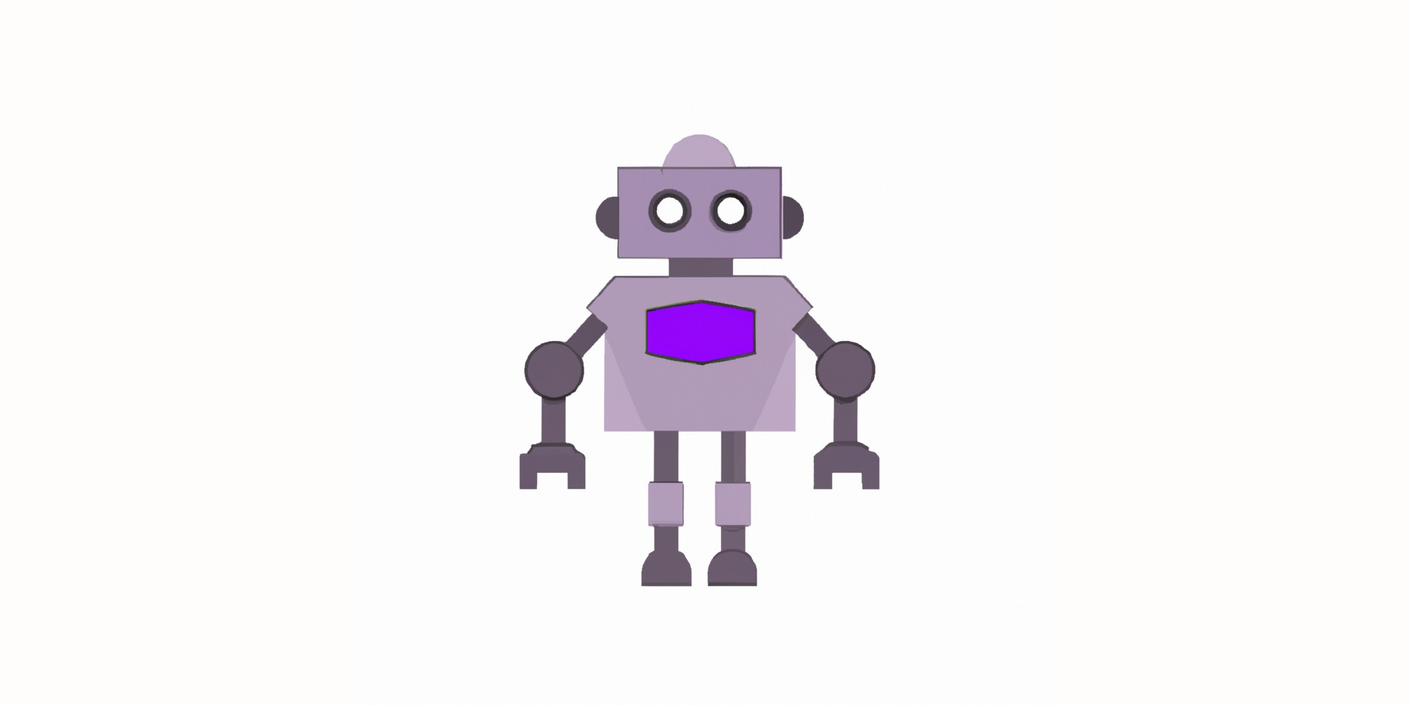 a robot in flat illustration style with gradients and white background