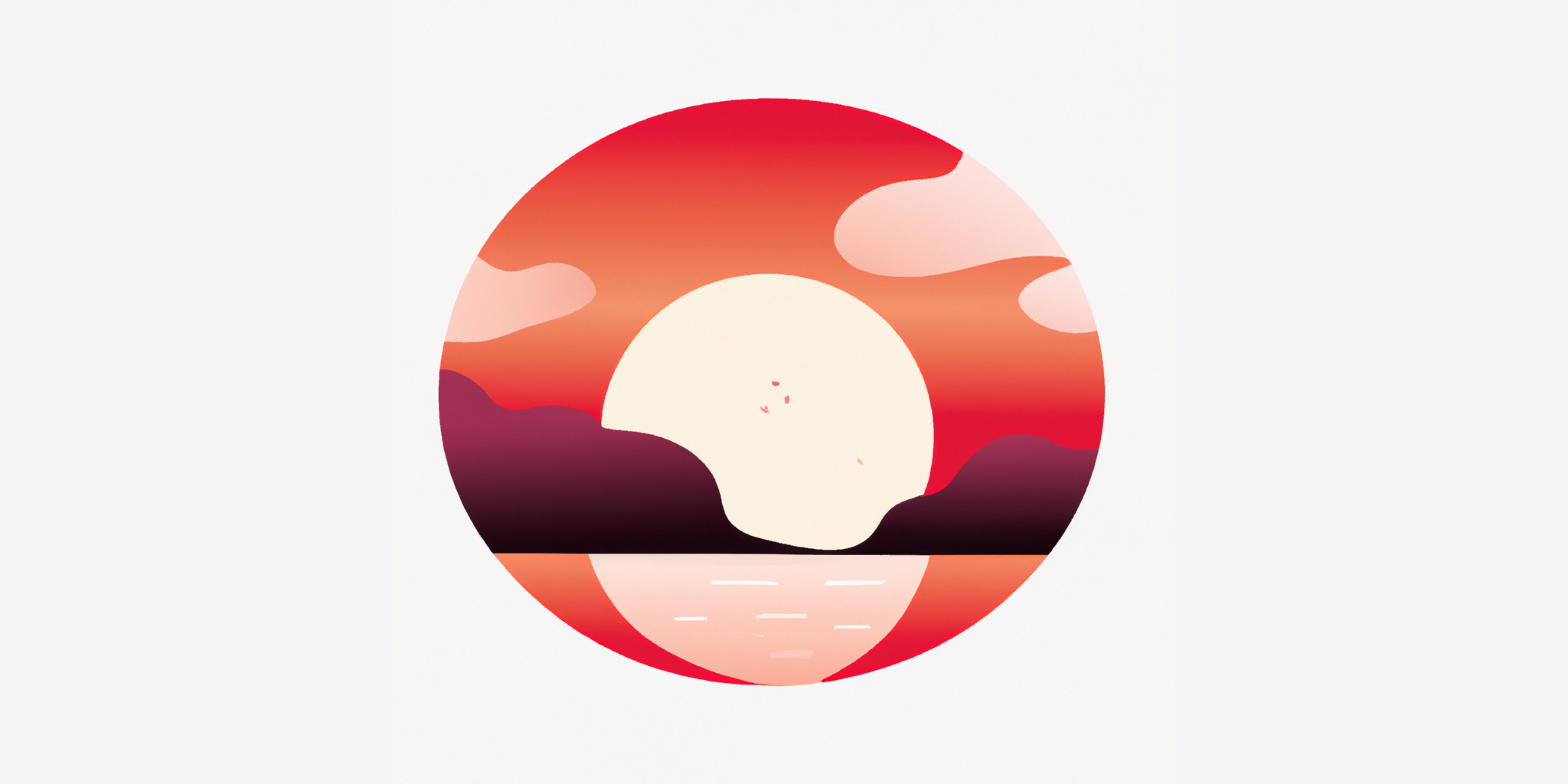 a sunrise in flat illustration style with gradients and white background