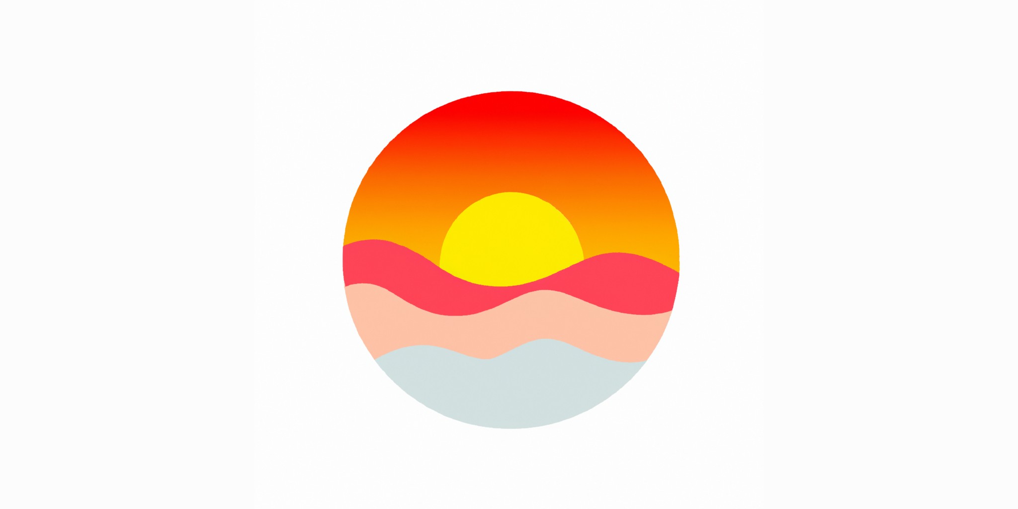 a sunrise in flat illustration style with gradients and white background